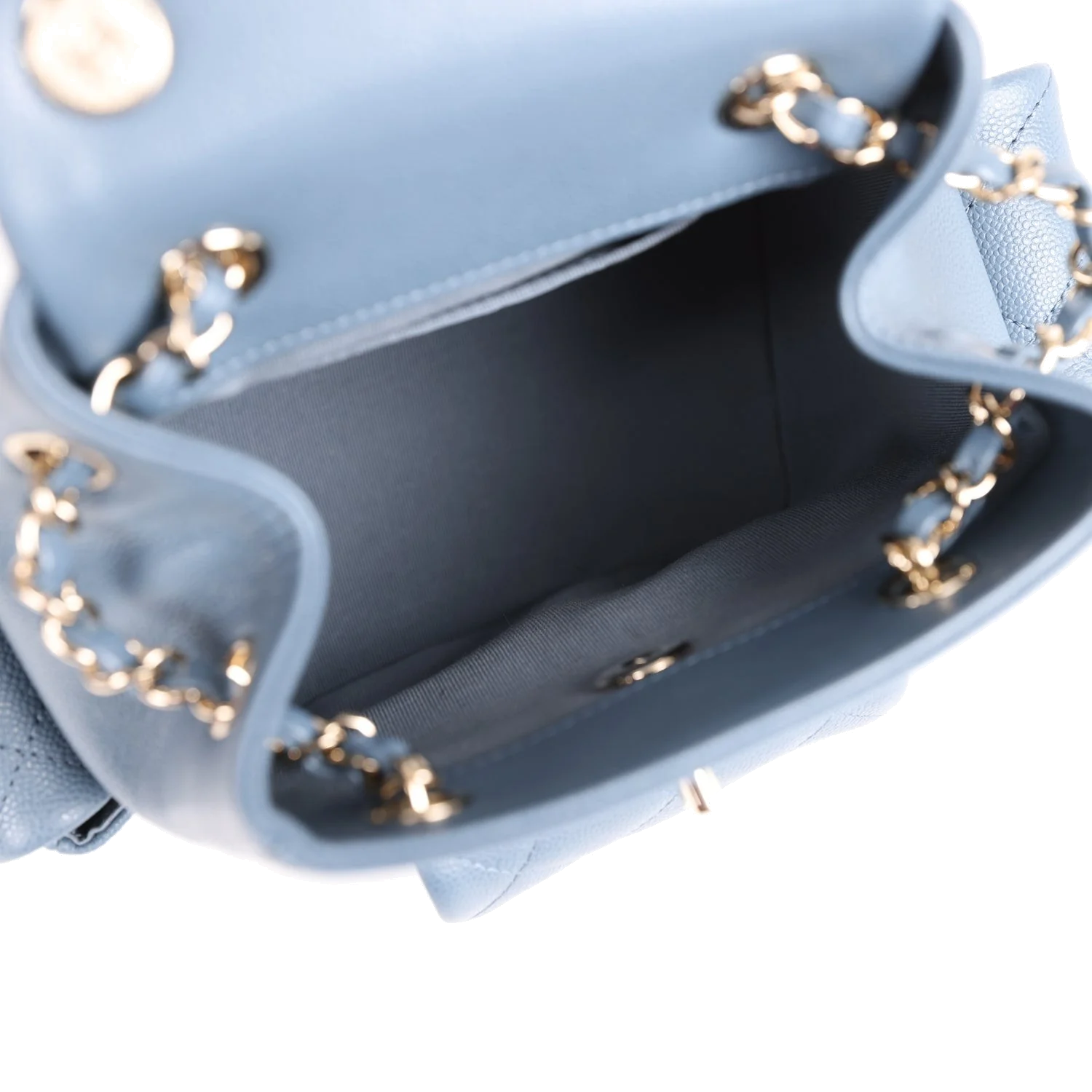 Chanel Mini Duma Backpack Blue Caviar — фото 8