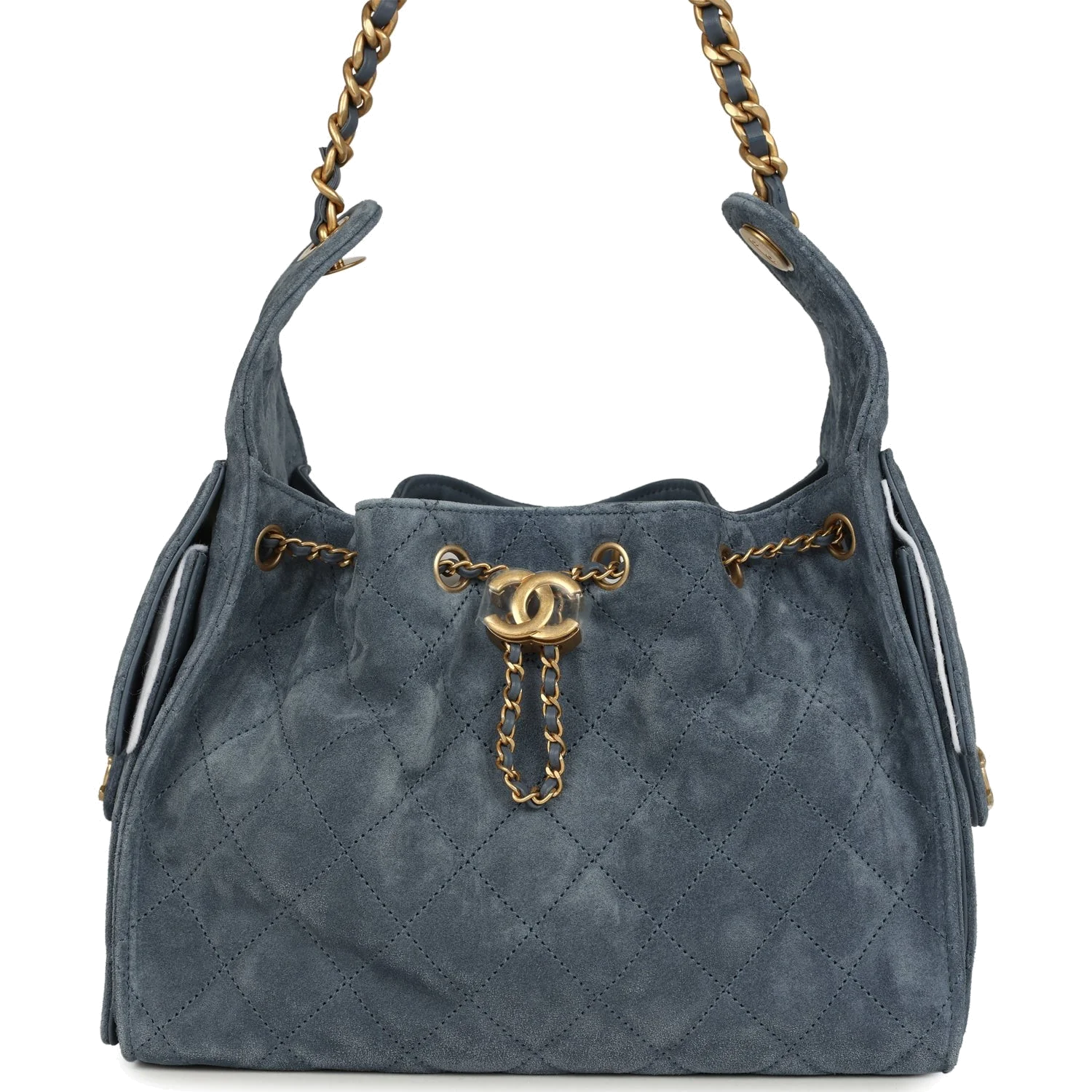 Chanel Small 25 Hobo Bag Blue Suede — фото 2
