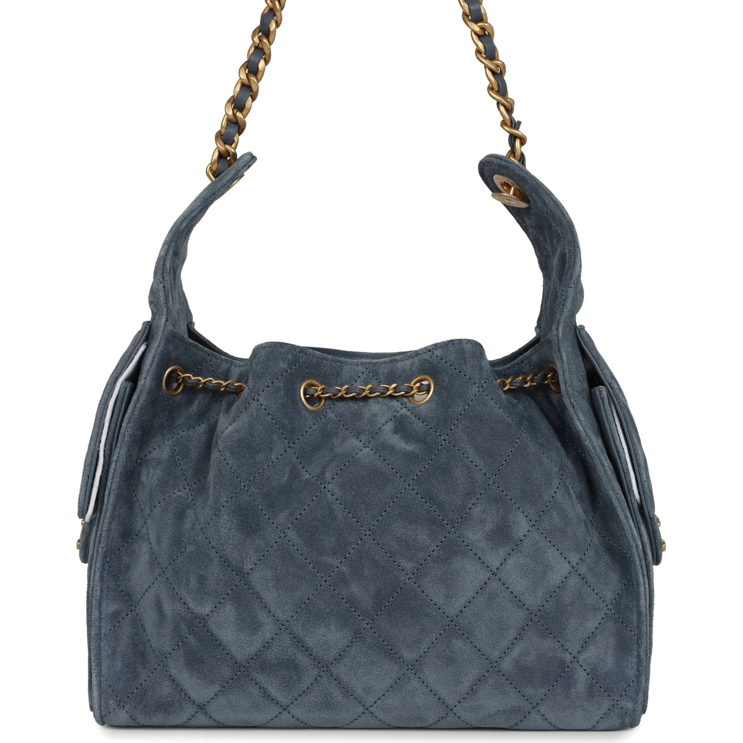 Chanel Small 25 Hobo Bag Blue Suede — фото 5