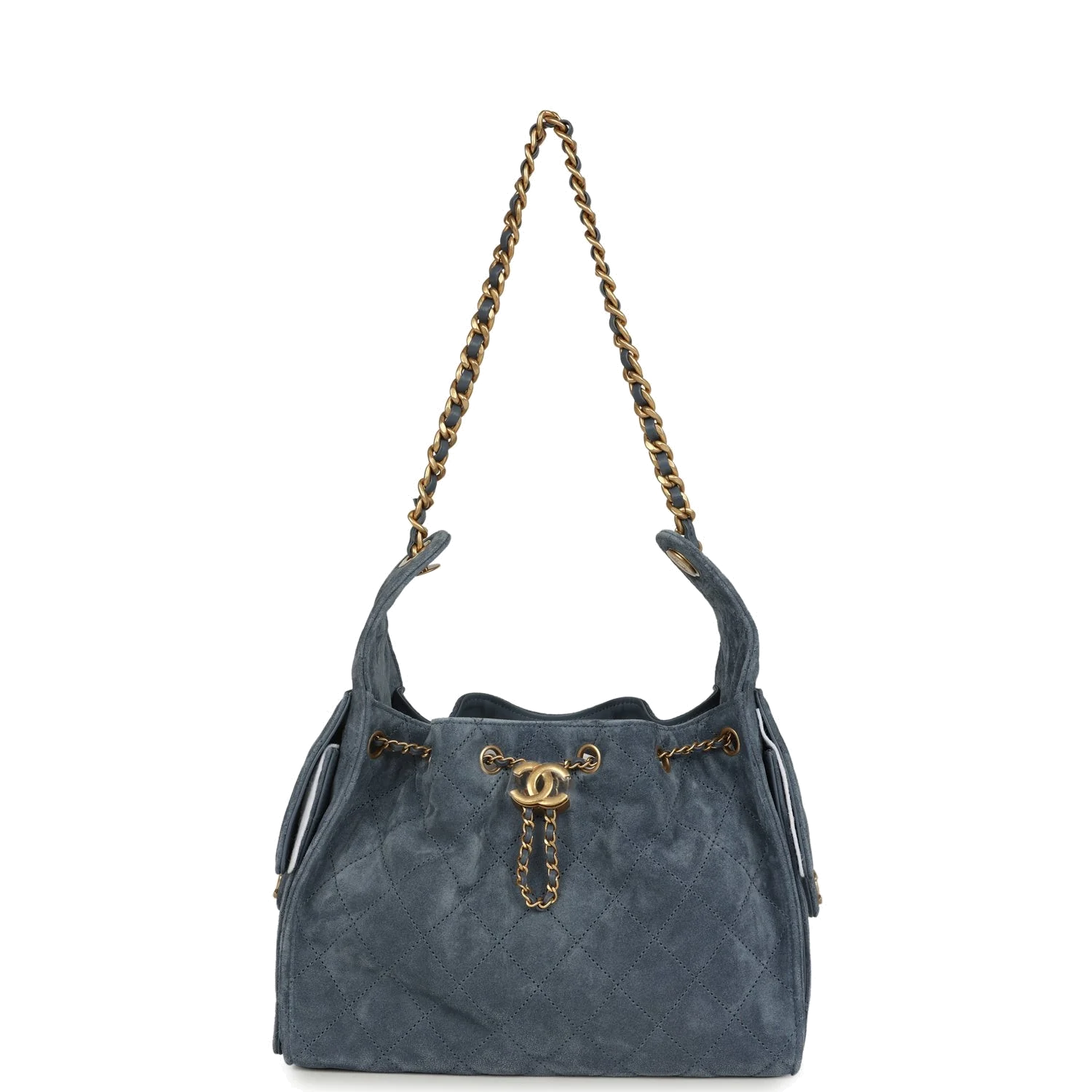Chanel Small 25 Hobo Bag Blue Suede — фото 7