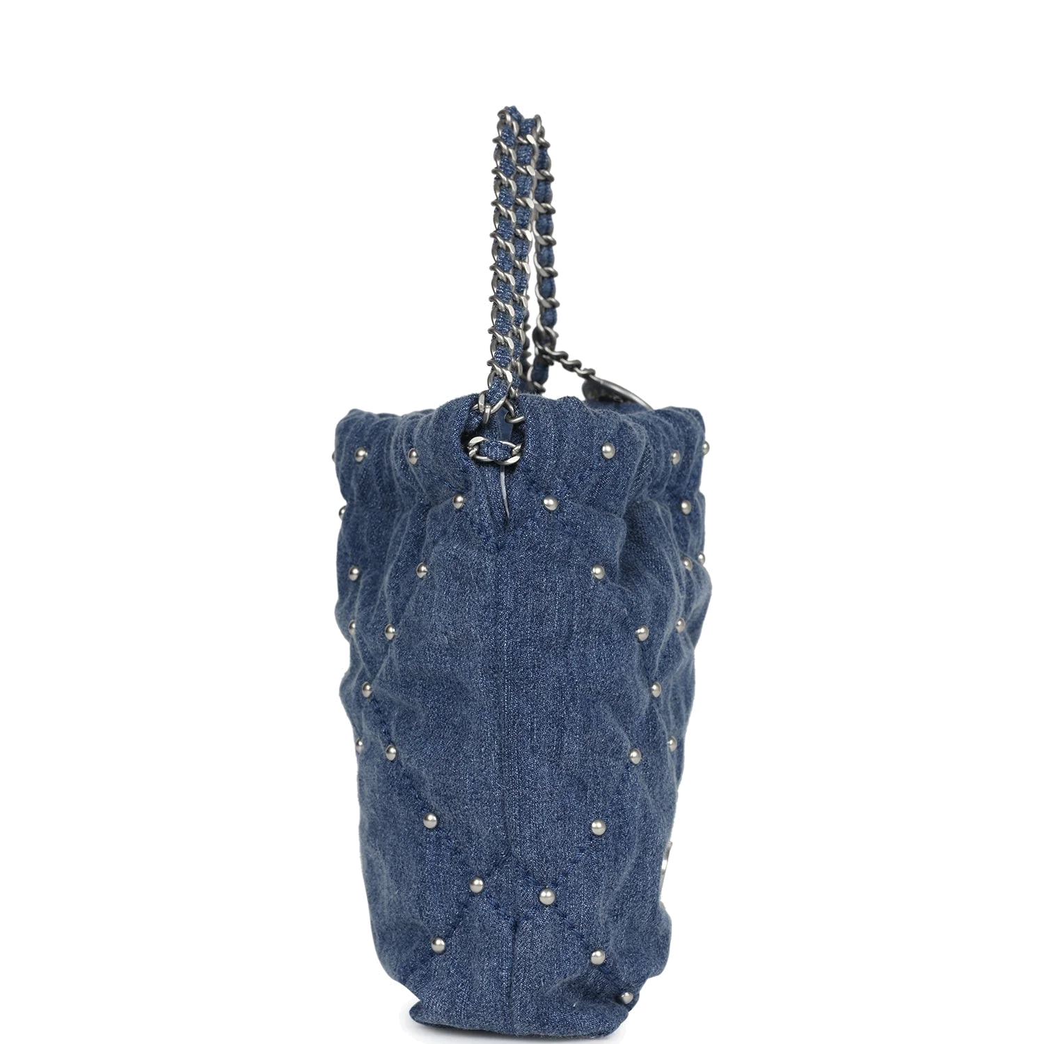Chanel Mini 22 Bag Blue Studded Denim — фото 4