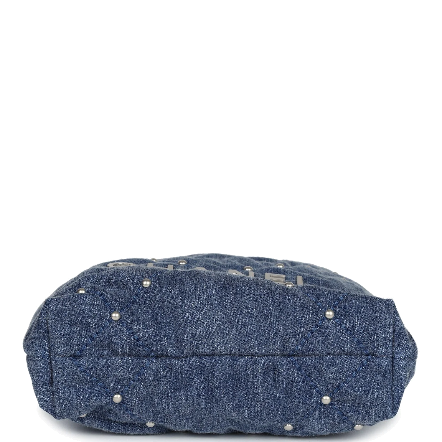 Chanel Mini 22 Bag Blue Studded Denim — фото 7