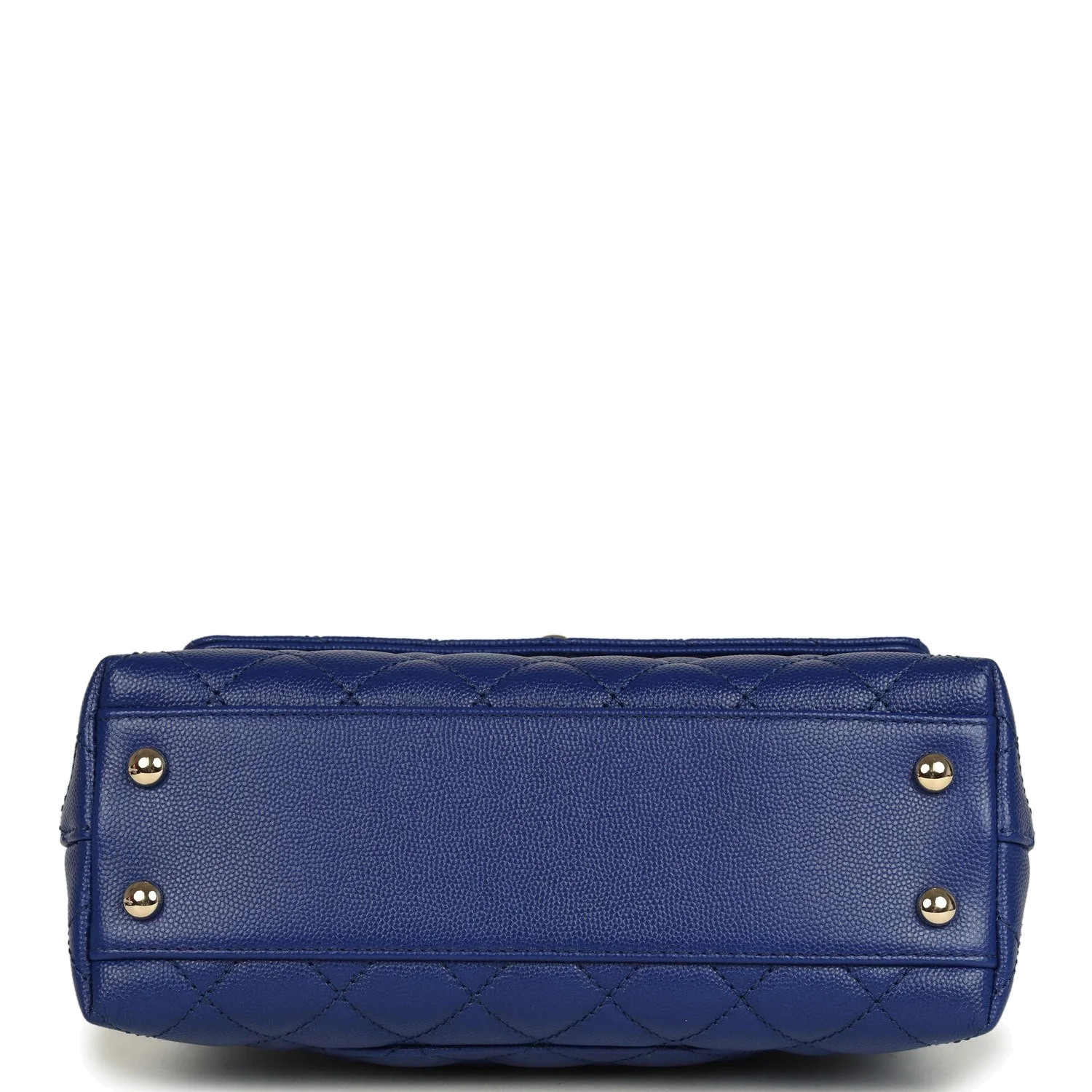 Chanel Mini Coco Top Handle Flap Bag Dark Blue Shiny Caviar — фото 7