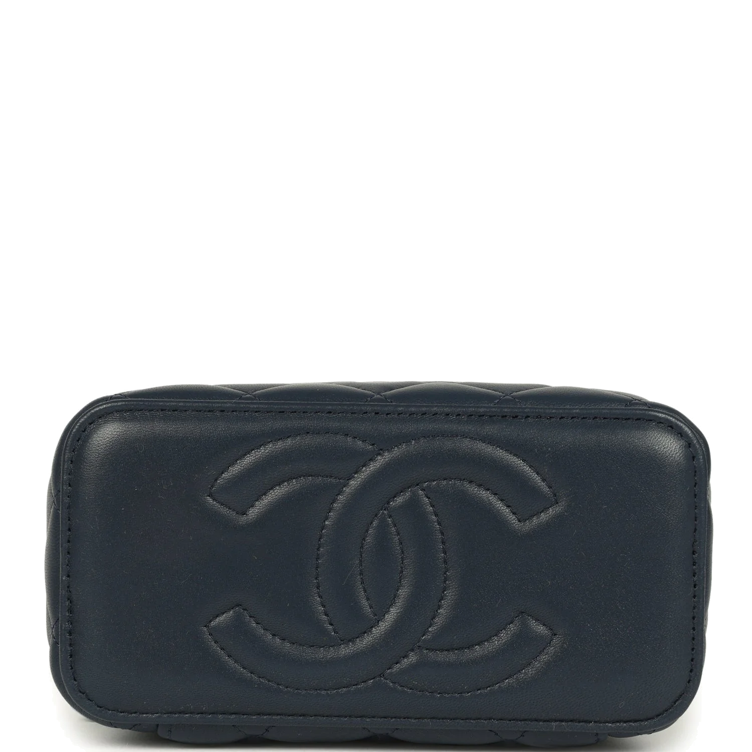 Chanel Small Top Handle Vanity Case Navy & Light Blue Lambskin — фото 8