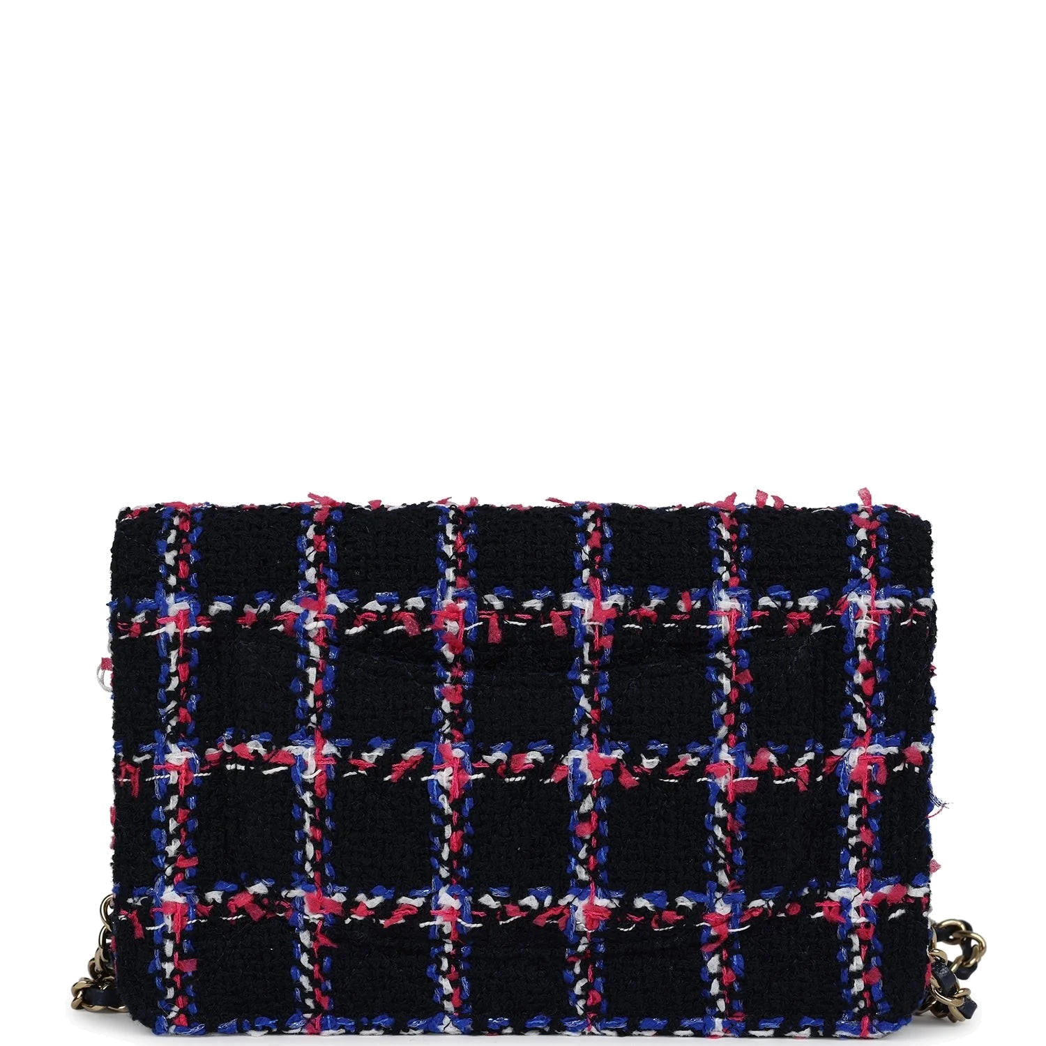 Chanel Wallet On Chain WOC Navy Multicolored Tweed — фото 5
