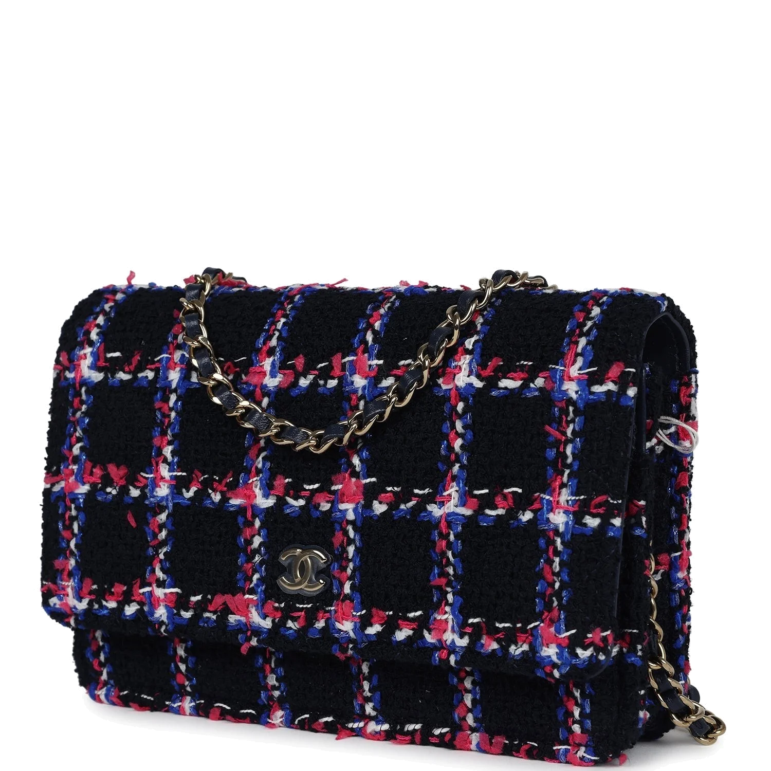 Chanel Wallet On Chain WOC Navy Multicolored Tweed — фото 6