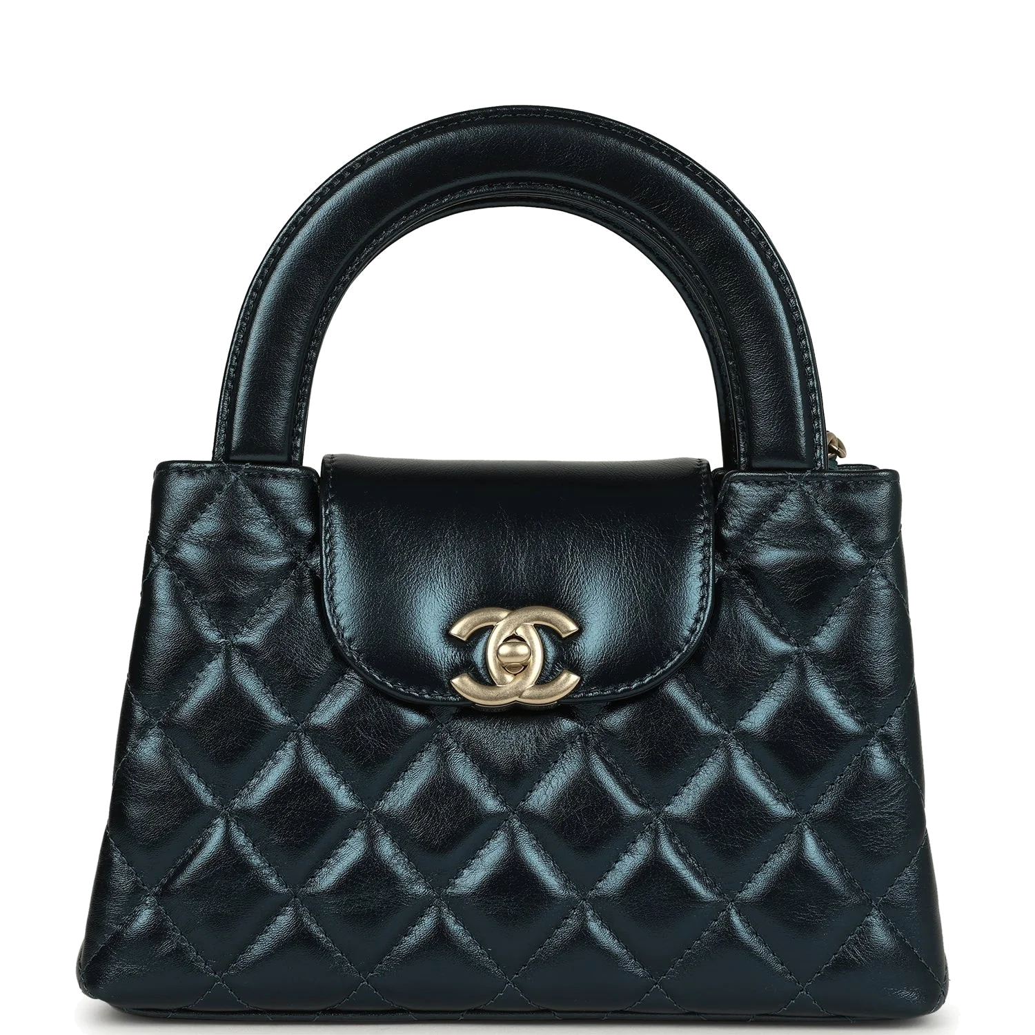 Chanel Small Kelly Shopper Metallic Blue Calfskin