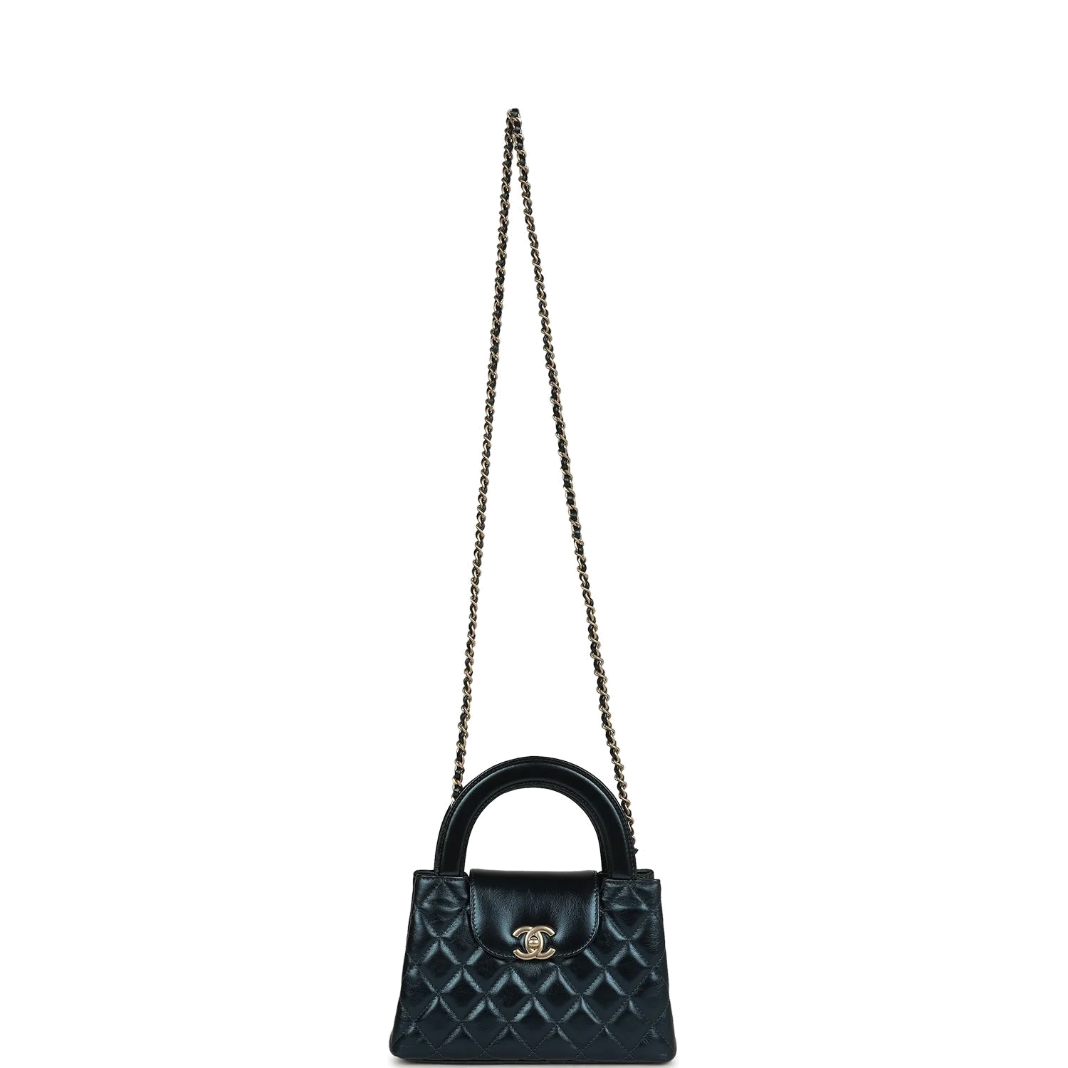 Chanel Small Kelly Shopper Metallic Blue Calfskin — фото 8