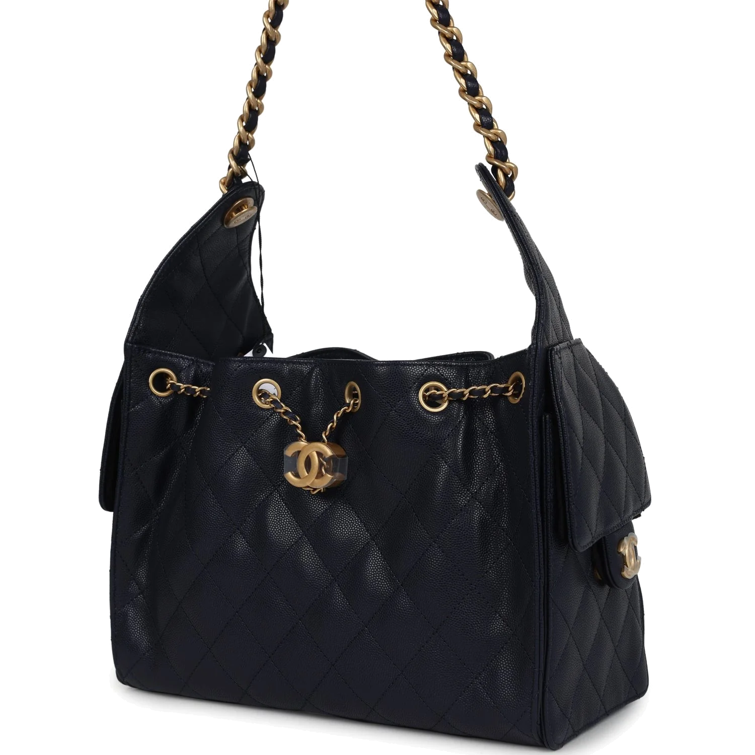 Chanel Small 25 Hobo Bag Dark Navy Caviar — фото 6