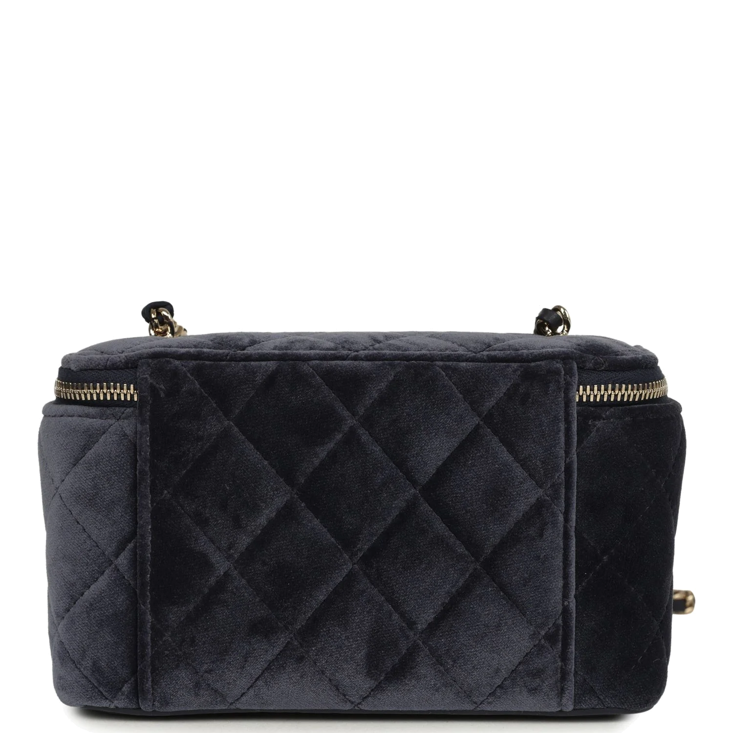 Chanel Small Crystal Pearl Crush Vanity Case Gris Fonce Velvet — фото 5