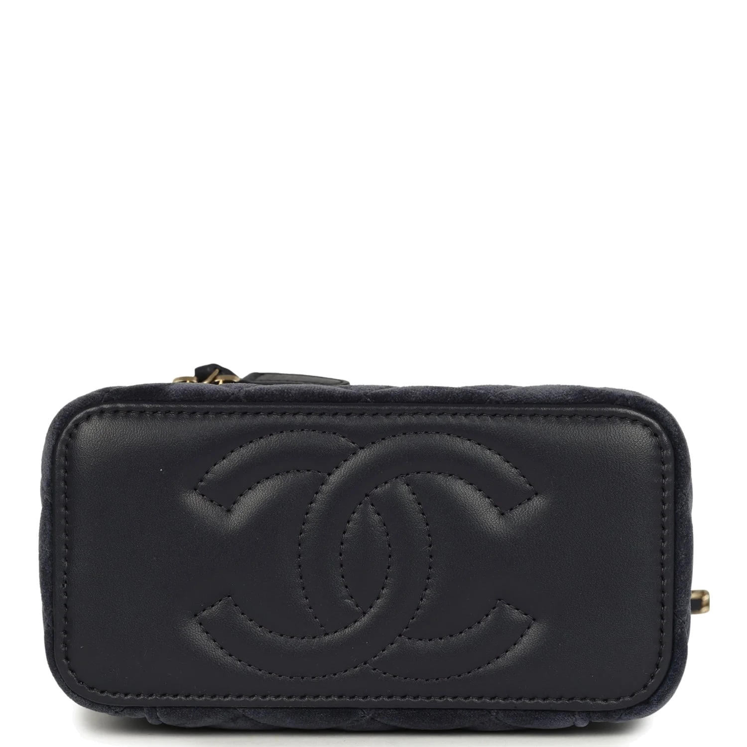 Chanel Small Crystal Pearl Crush Vanity Case Gris Fonce Velvet — фото 7