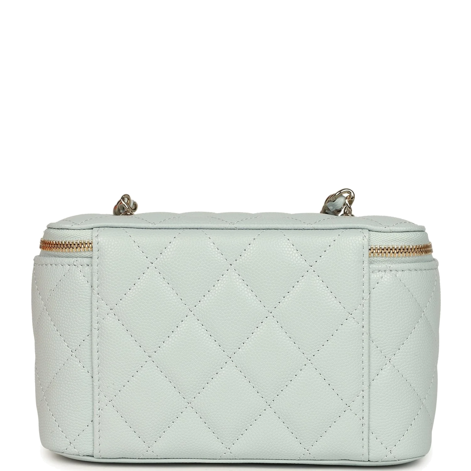 Chanel Small Rectangular Classic Vanity Case Light Blue Shiny Caviar — фото 5