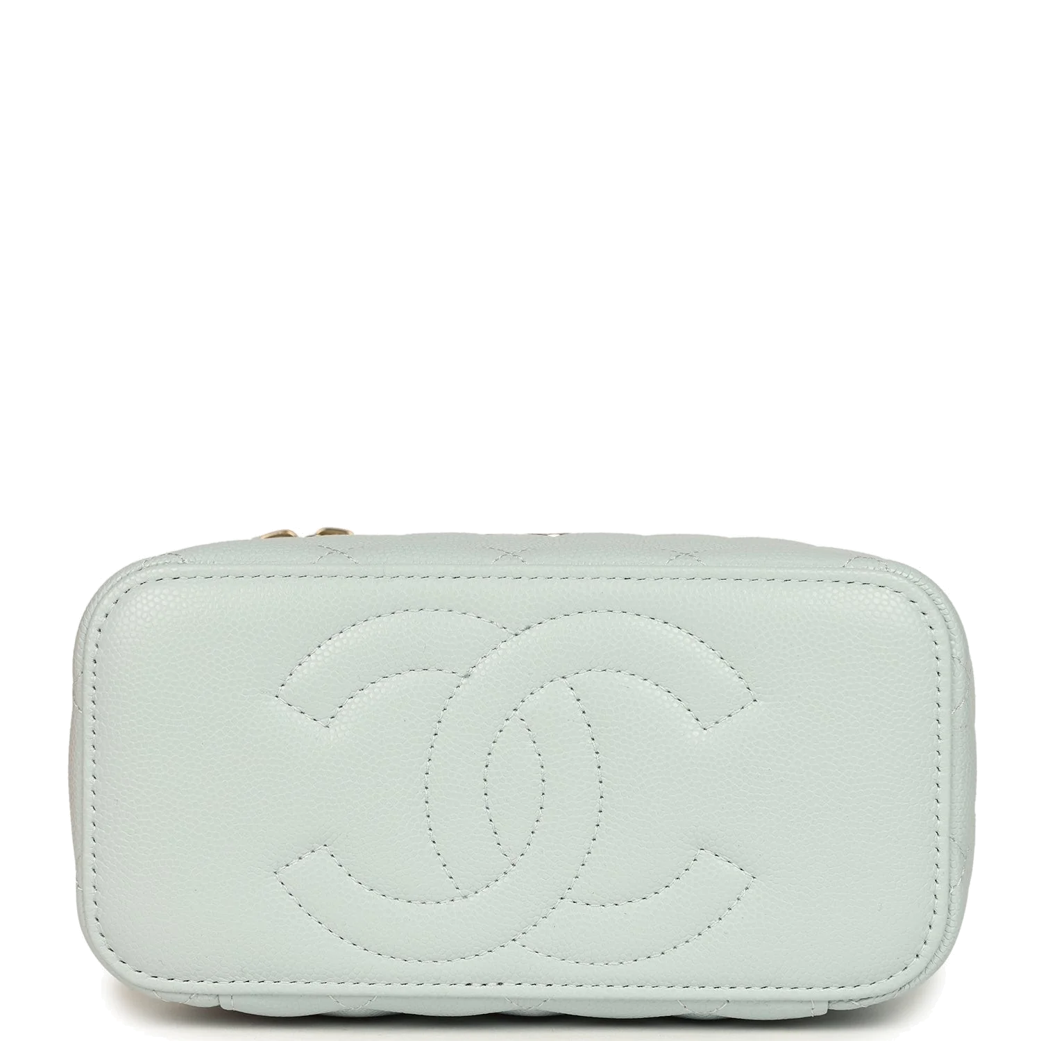 Chanel Small Rectangular Classic Vanity Case Light Blue Shiny Caviar — фото 7