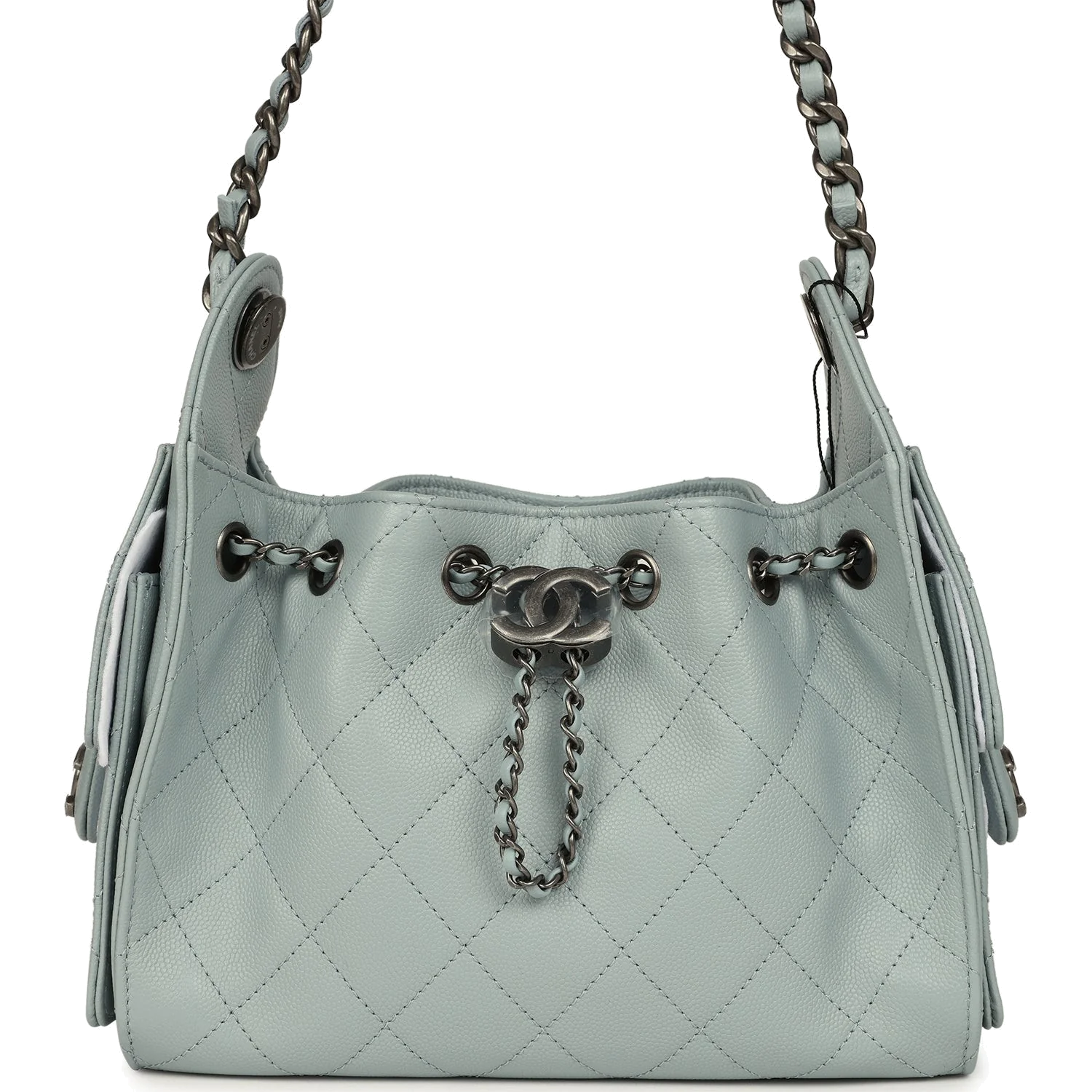 Chanel Mini 25 Hobo Bag Light Blue Caviar — фото 2