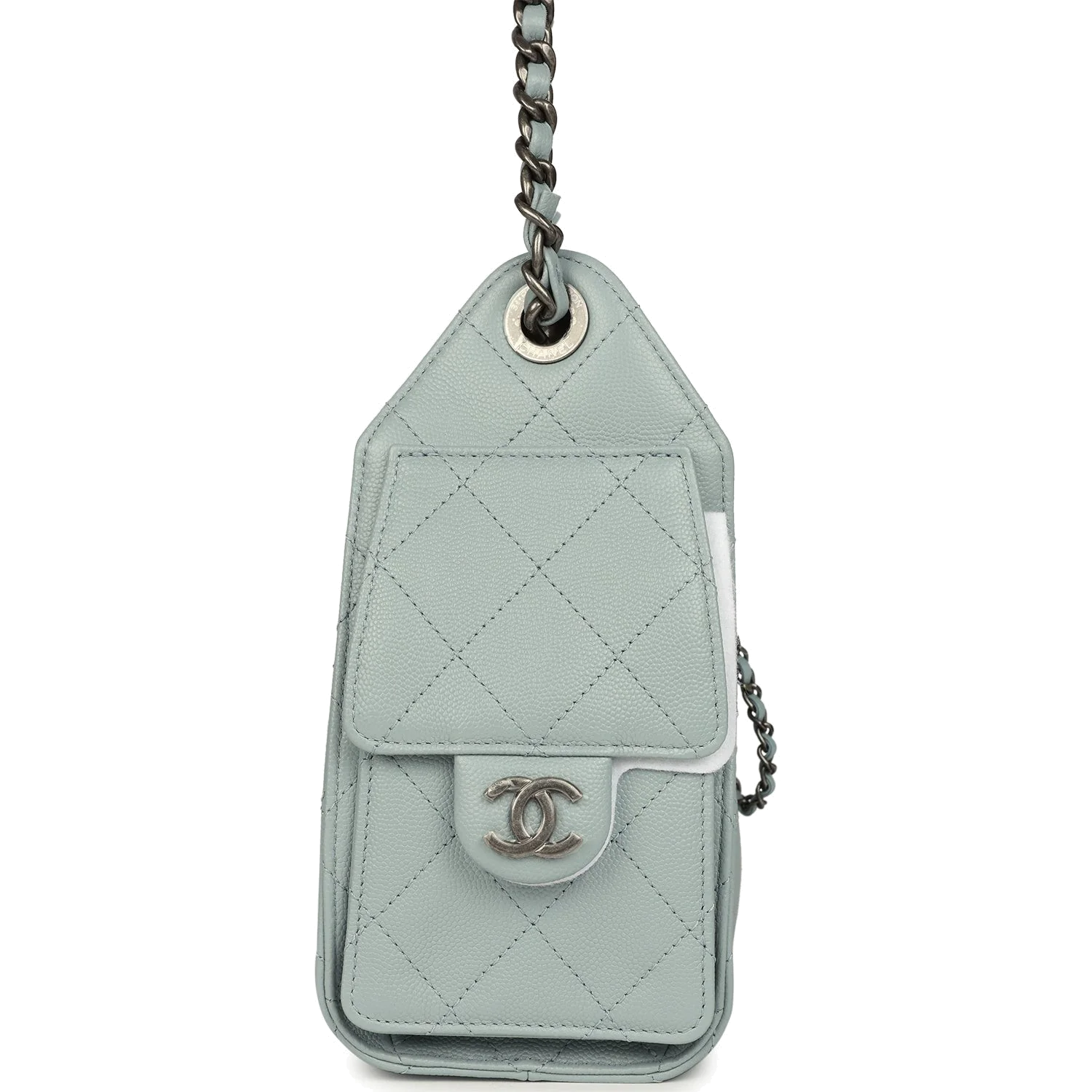 Chanel Mini 25 Hobo Bag Light Blue Caviar — фото 4