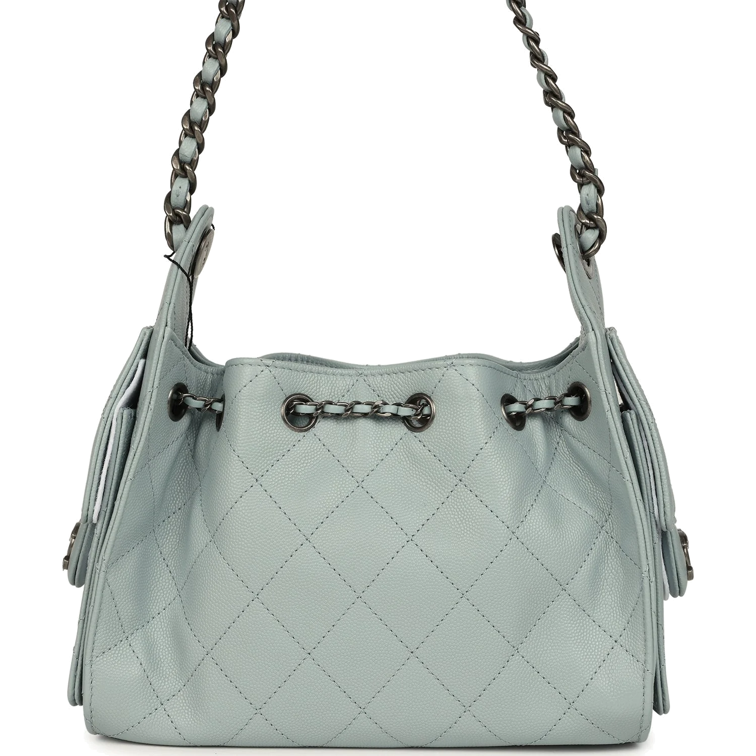 Chanel Mini 25 Hobo Bag Light Blue Caviar — фото 5
