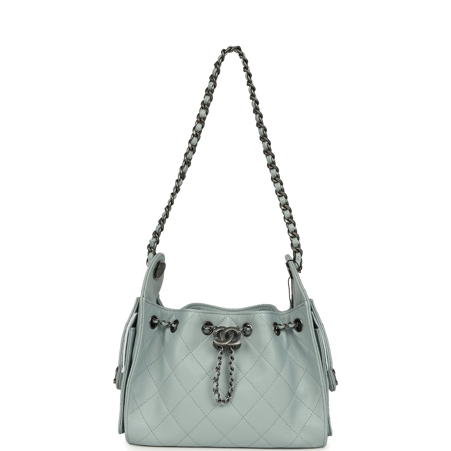 Chanel Mini 25 Hobo Bag Light Blue Caviar — фото 7