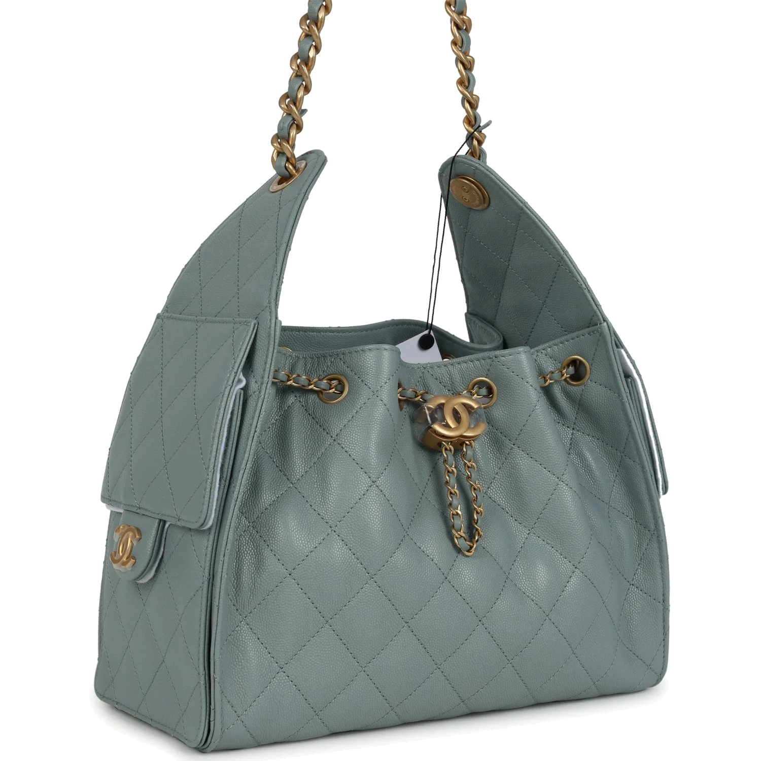 Chanel Small 25 Hobo Bag Green Caviar — фото 3