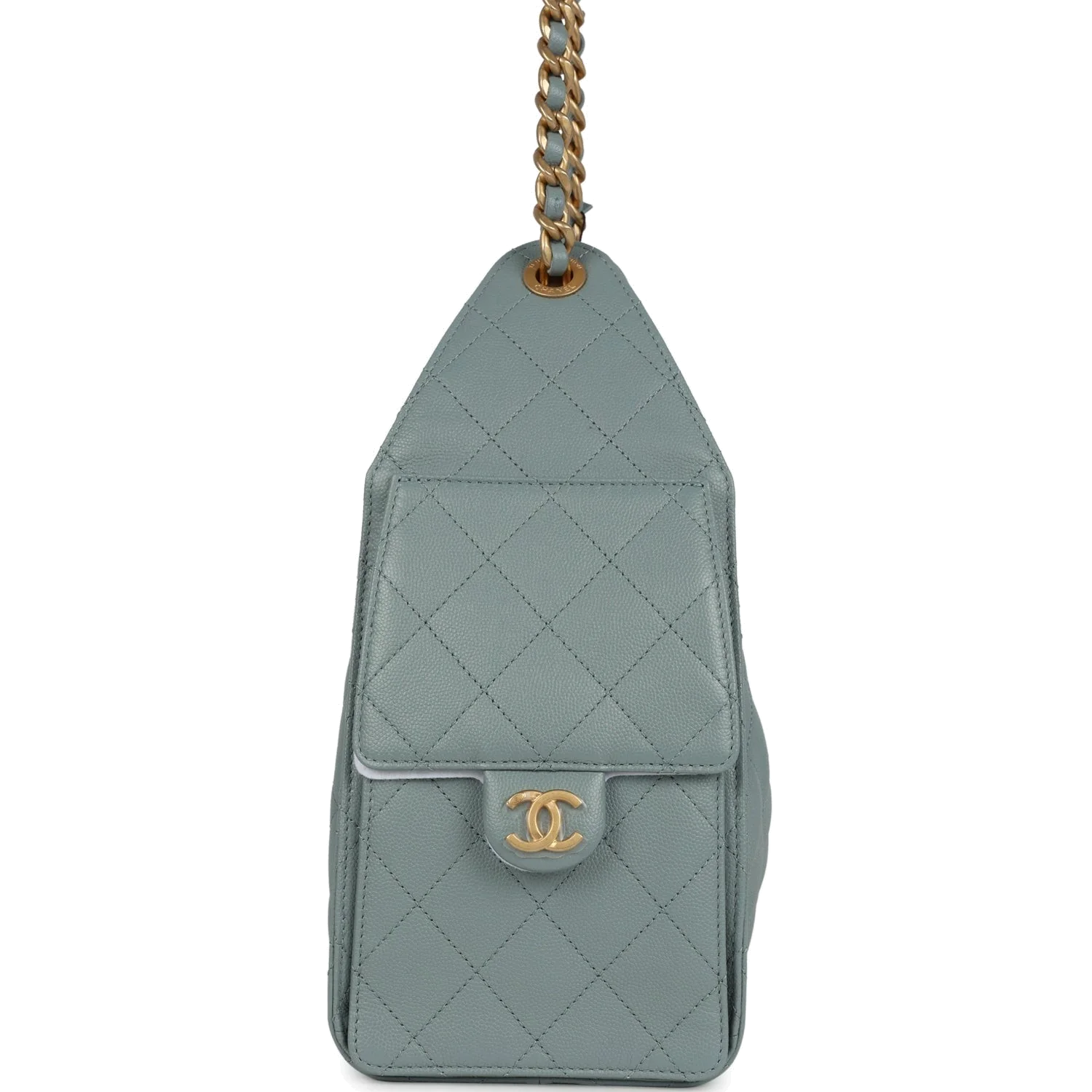 Chanel Small 25 Hobo Bag Green Caviar — фото 4