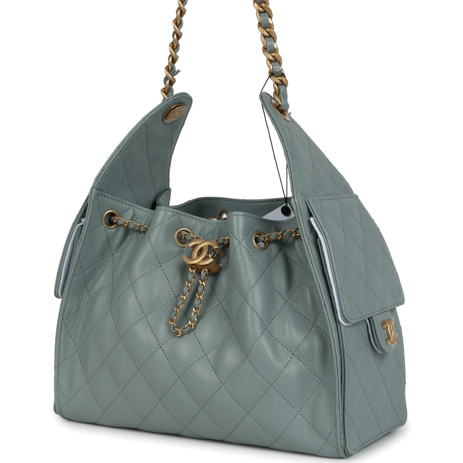 Chanel Small 25 Hobo Bag Green Caviar — фото 6