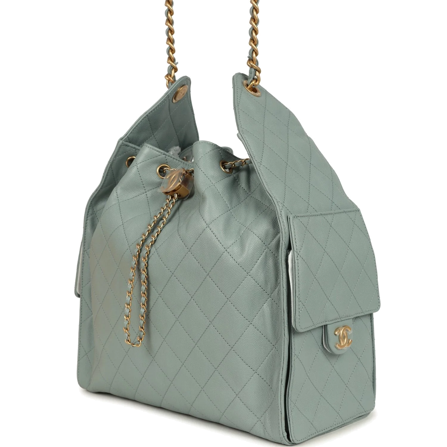Chanel Medium 25 Hobo Bag Green Caviar — фото 6