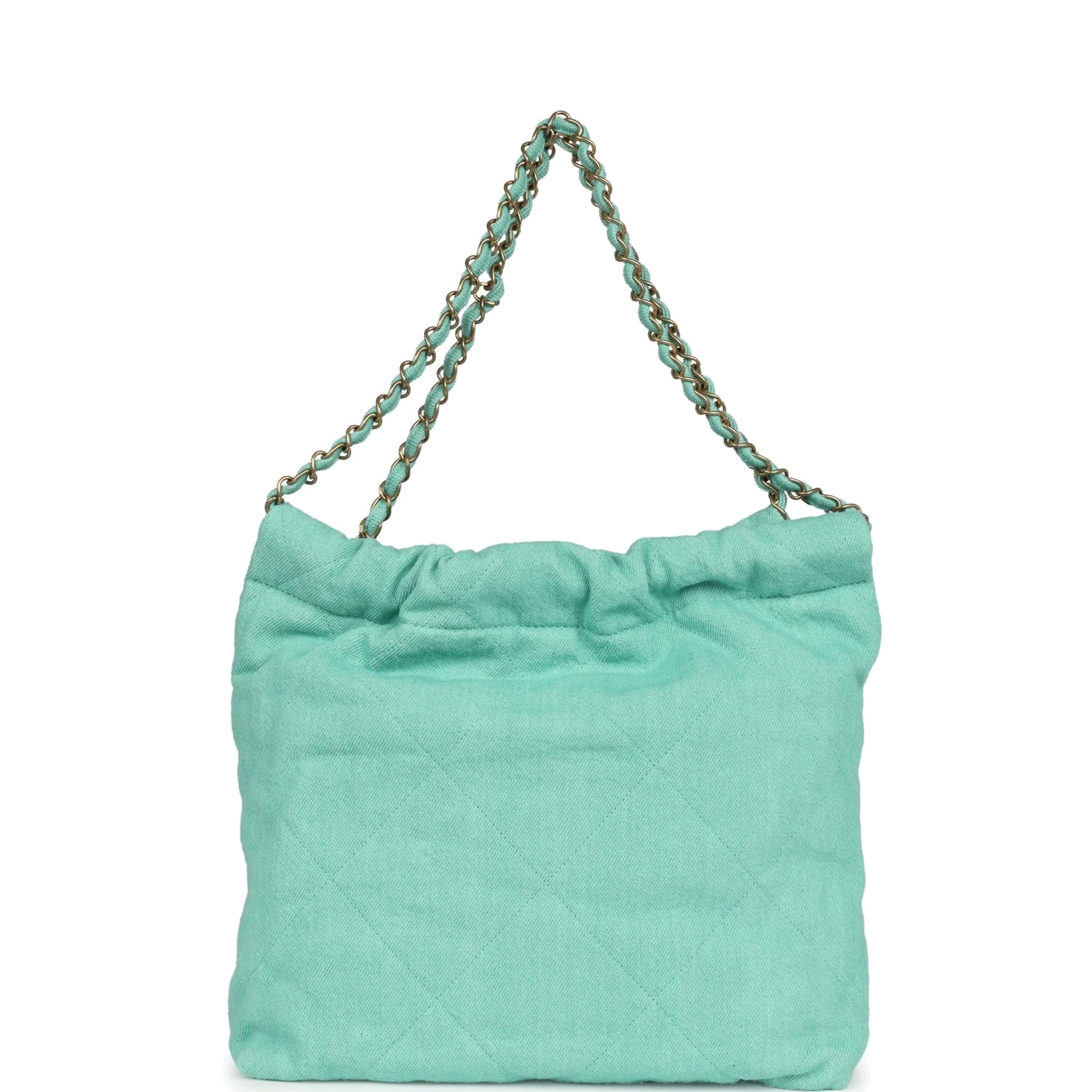 Chanel Small 22 Bag Light Green Washed Denim — фото 5