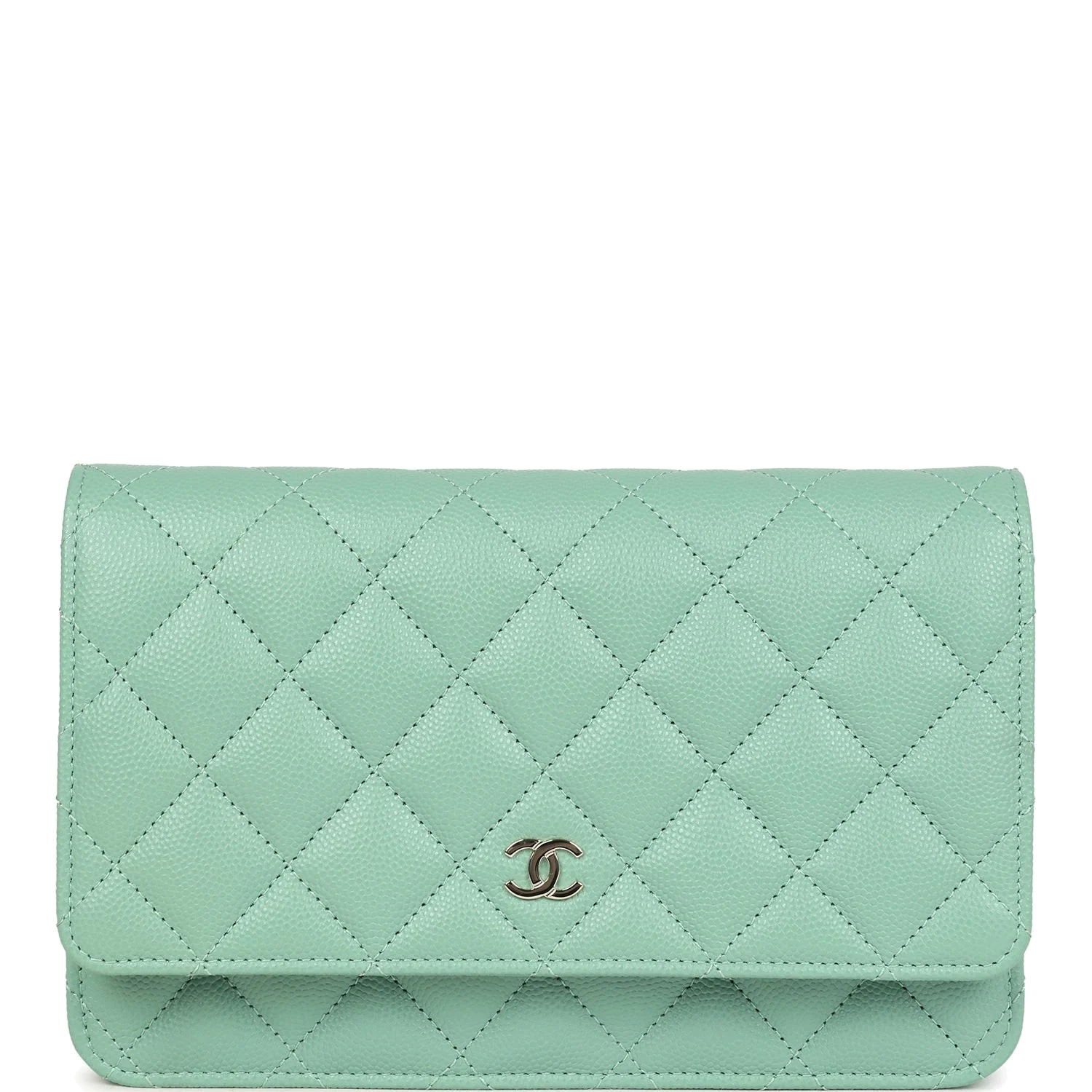 Chanel Wallet On Chain WOC Light Green Caviar — фото 2