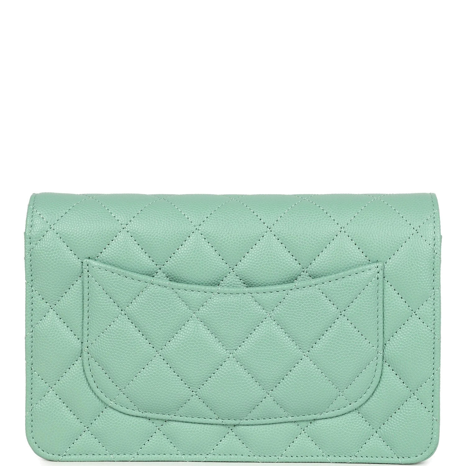 Chanel Wallet On Chain WOC Light Green Caviar — фото 5