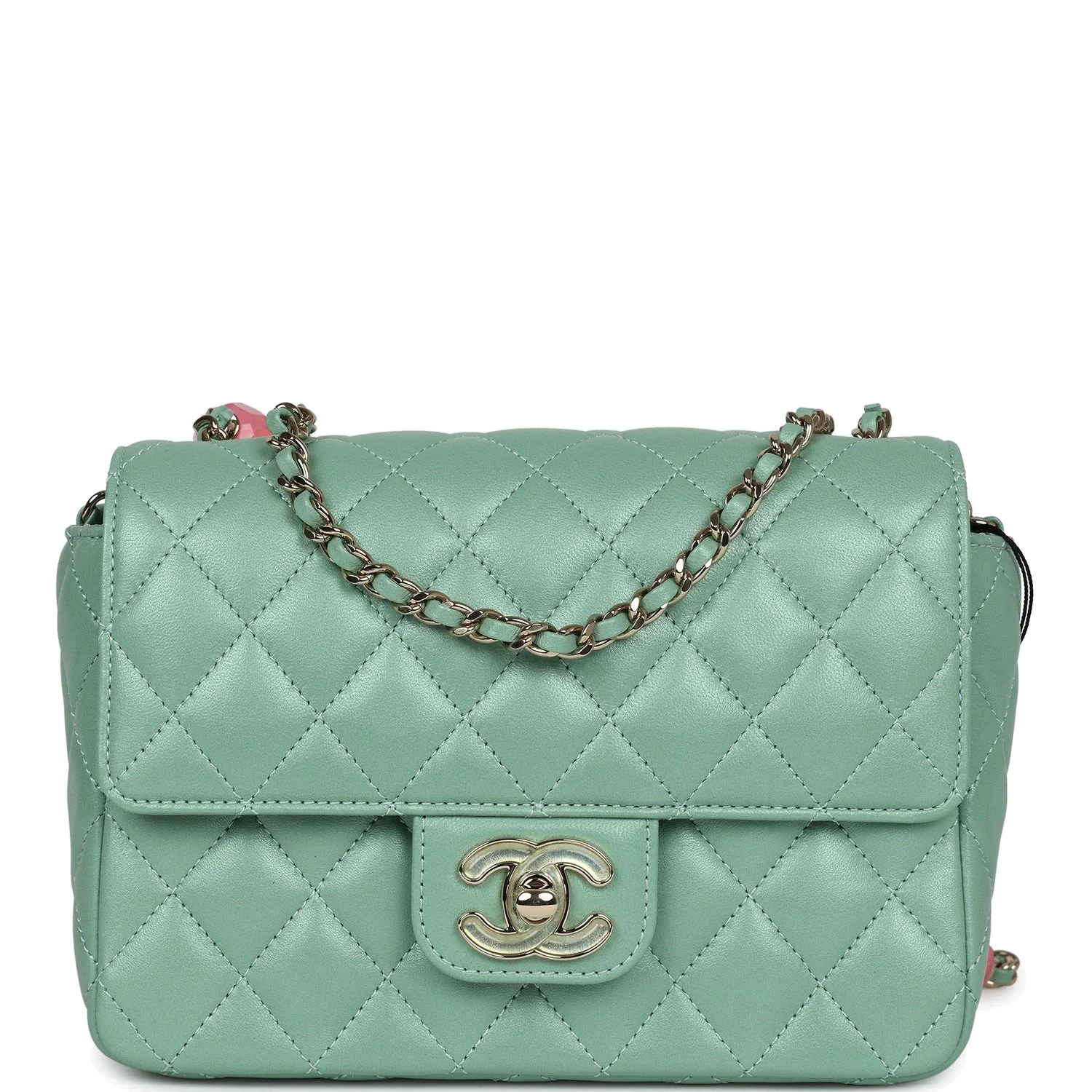 Chanel Candy Heart Mini Flap Bag Turquoise Lambskin Enamel — фото 2