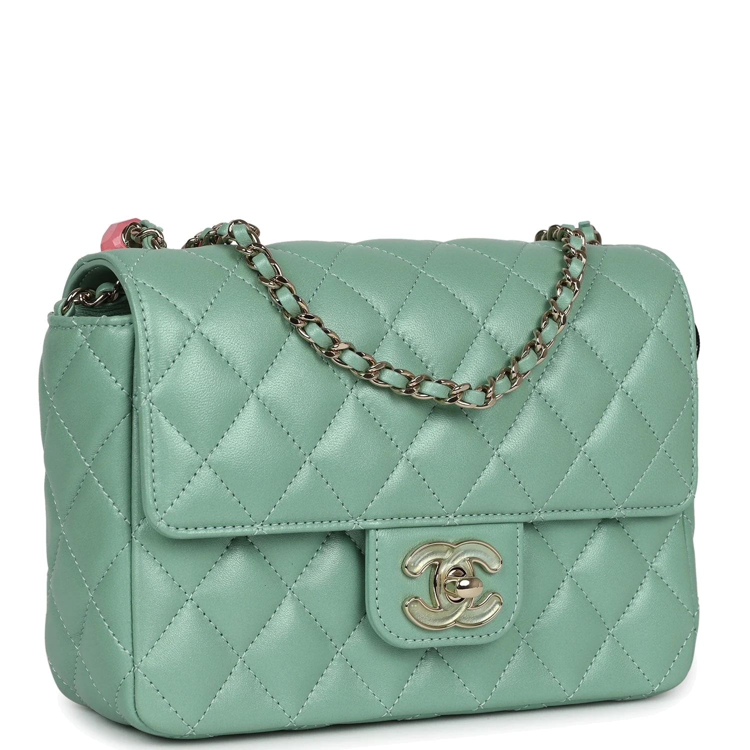 Chanel Candy Heart Mini Flap Bag Turquoise Lambskin Enamel — фото 3