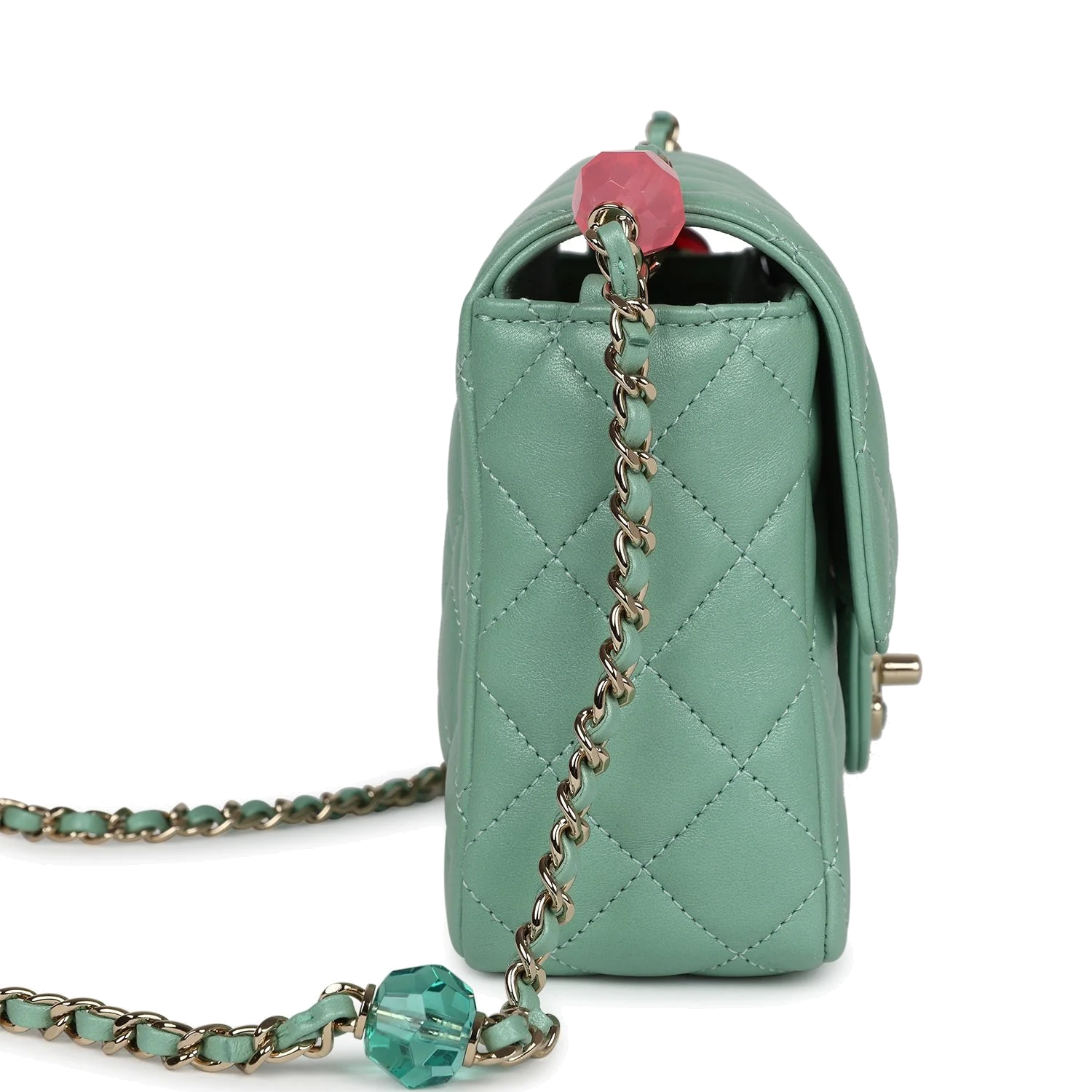 Chanel Candy Heart Mini Flap Bag Turquoise Lambskin Enamel — фото 4