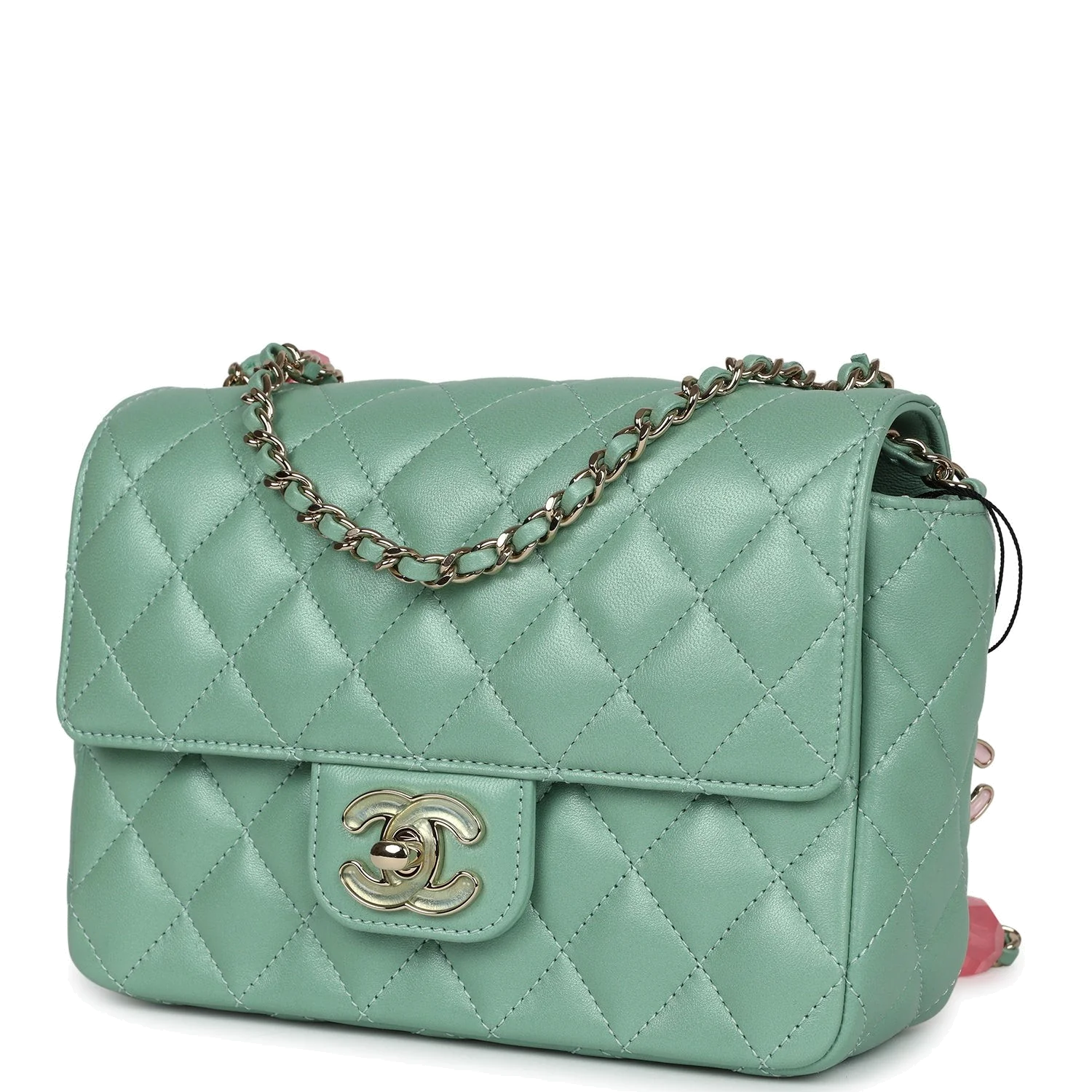 Chanel Candy Heart Mini Flap Bag Turquoise Lambskin Enamel — фото 6
