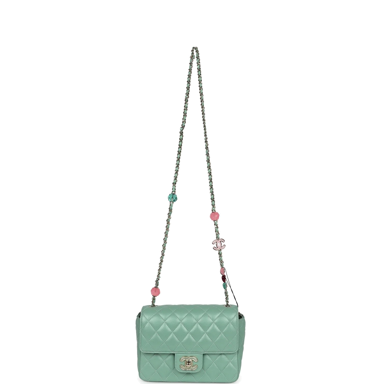 Chanel Candy Heart Mini Flap Bag Turquoise Lambskin Enamel — фото 8