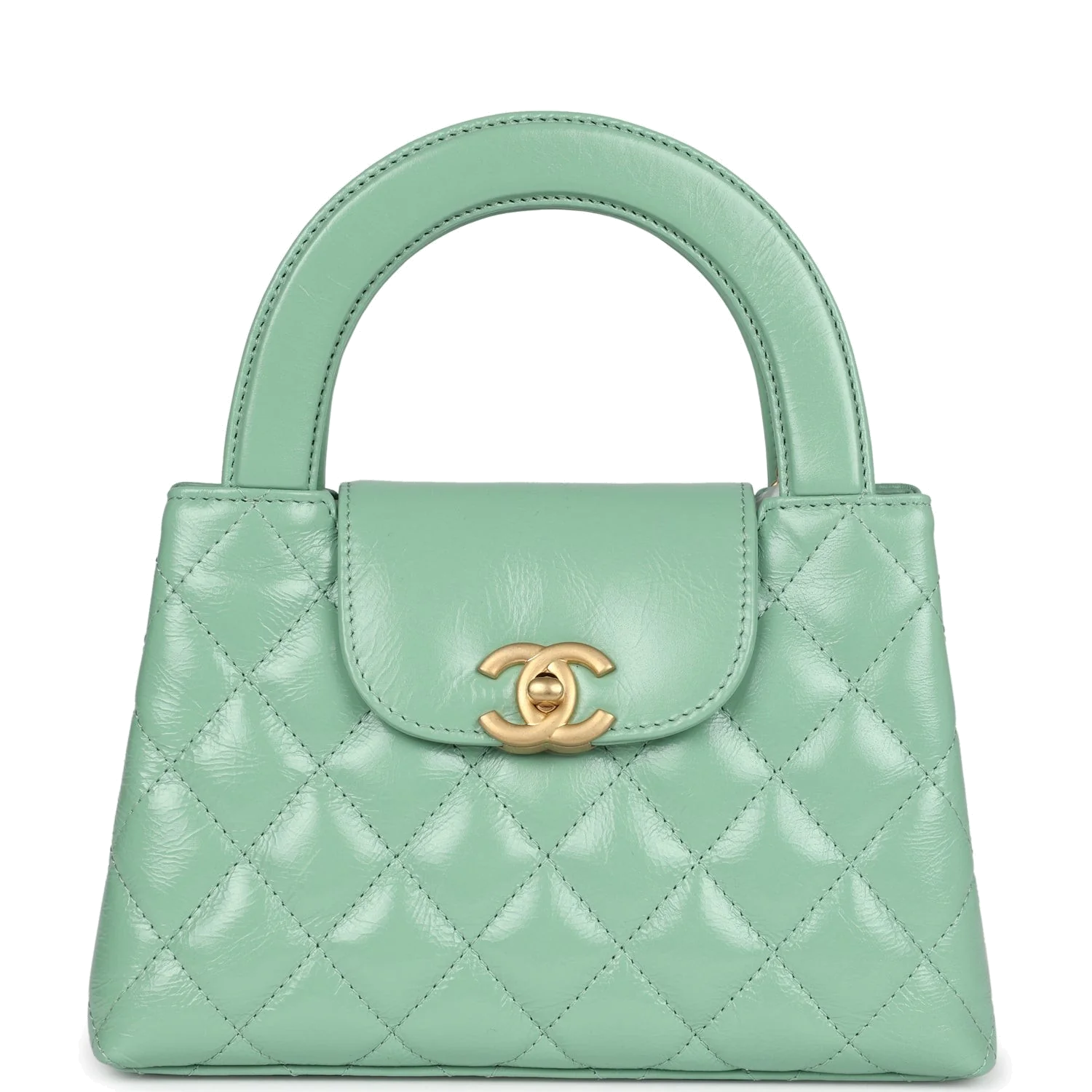 Chanel Small Kelly Shopper Light Green Shiny Aged Calfskin