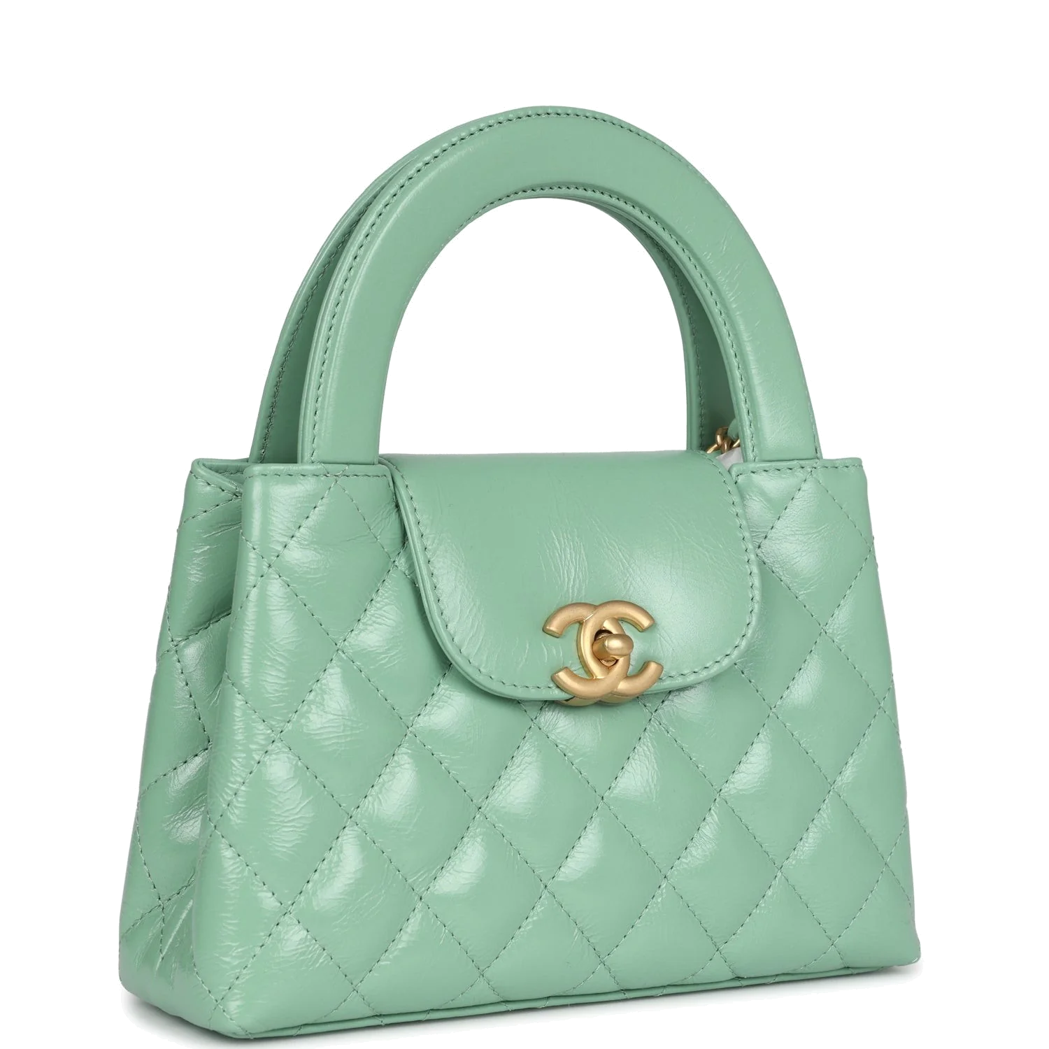 Chanel Small Kelly Shopper Light Green Shiny Aged Calfskin — фото 3