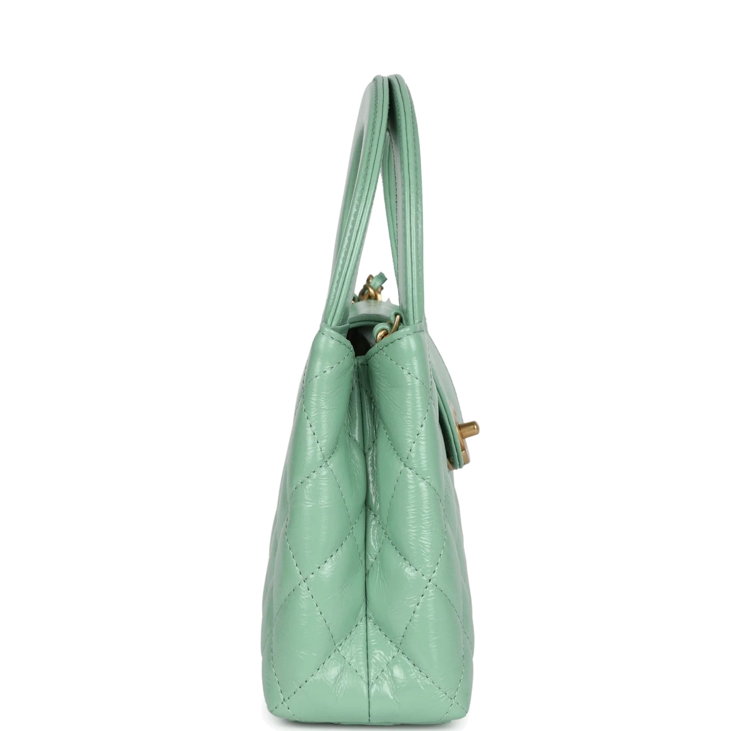 Chanel Small Kelly Shopper Light Green Shiny Aged Calfskin — фото 4