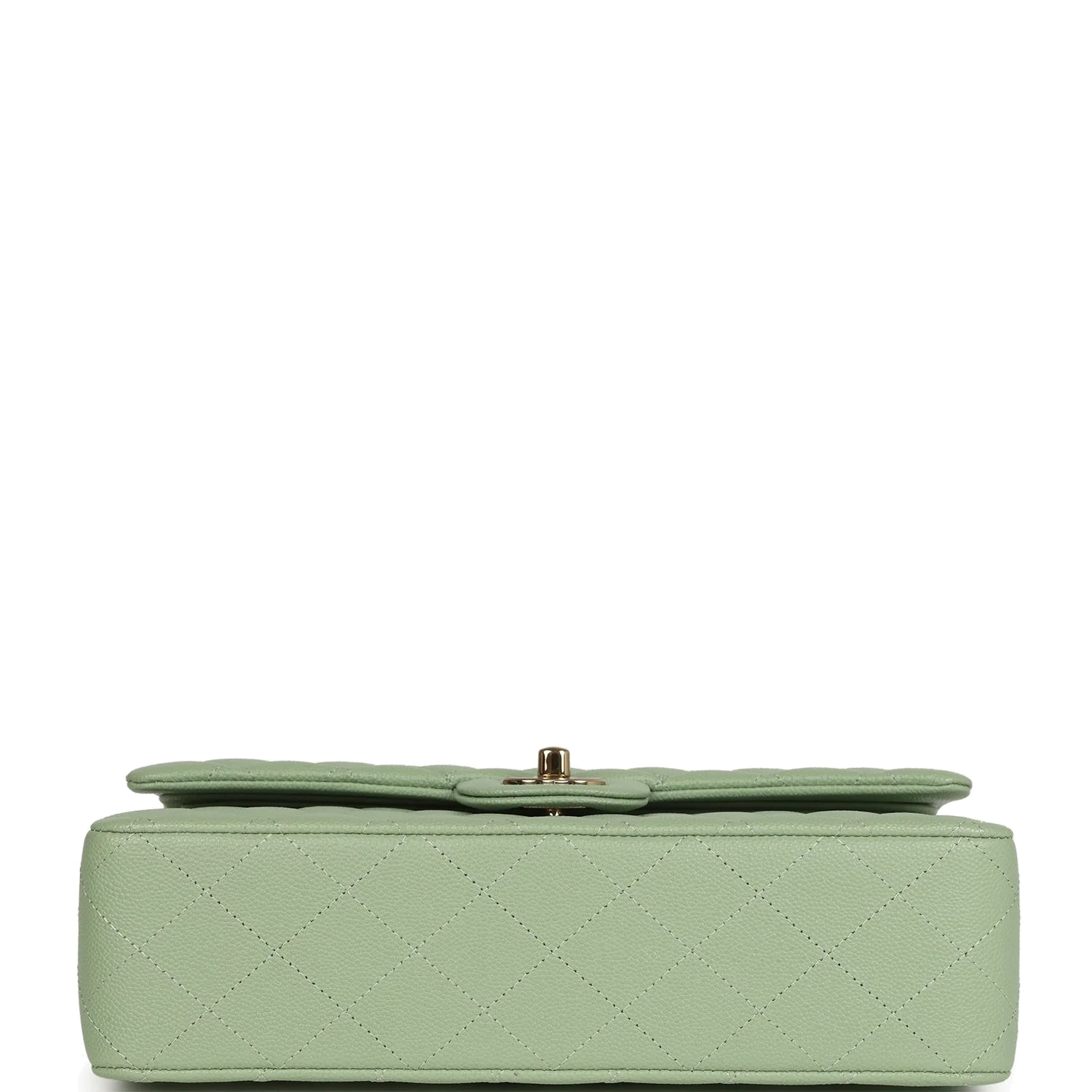 Chanel Medium Classic Double Flap Bag Light Green Caviar — фото 7
