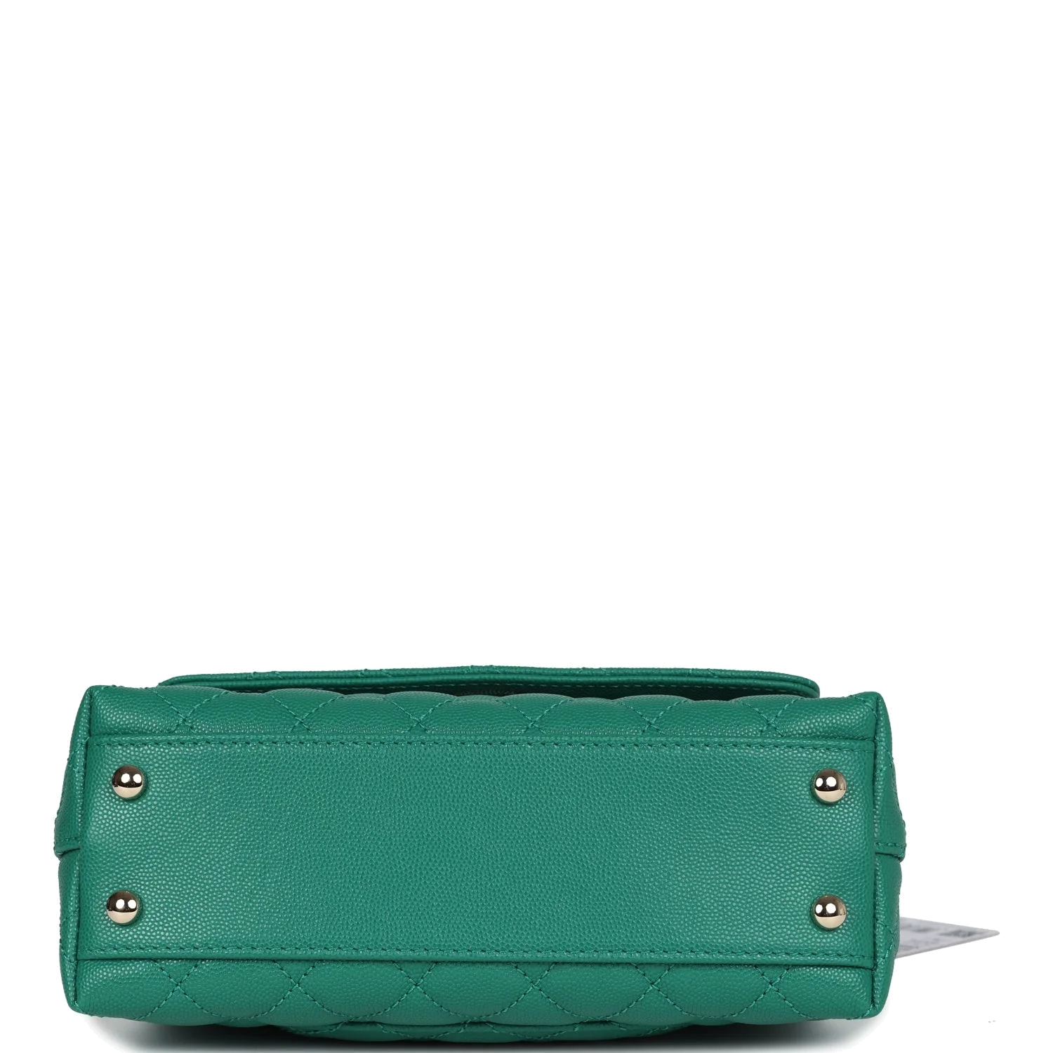 Chanel Mini Coco Top Handle Flap Bag Dark Green Caviar — фото 7