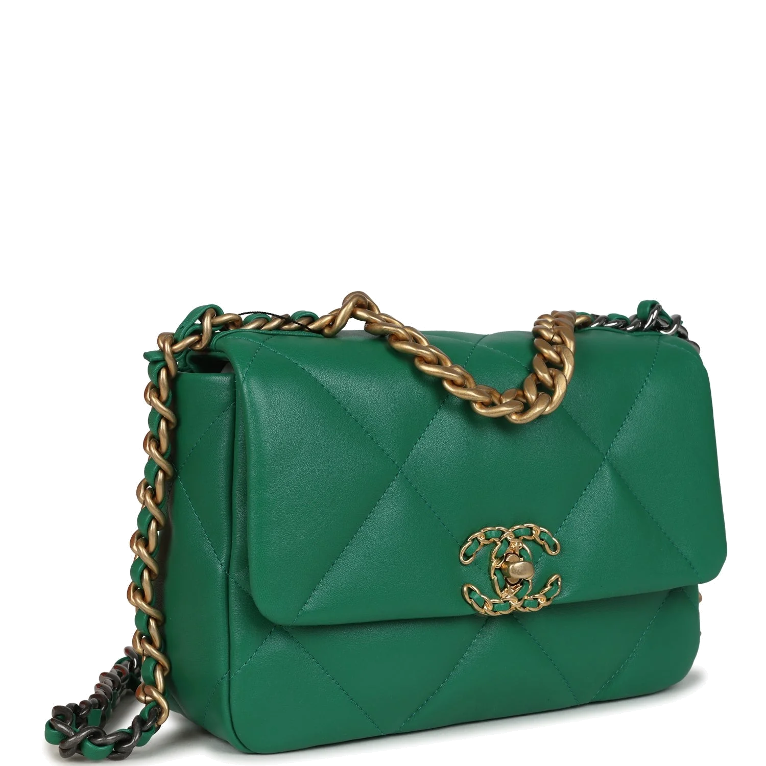 Chanel Medium 19 Flap Green Shiny Lambskin — фото 3