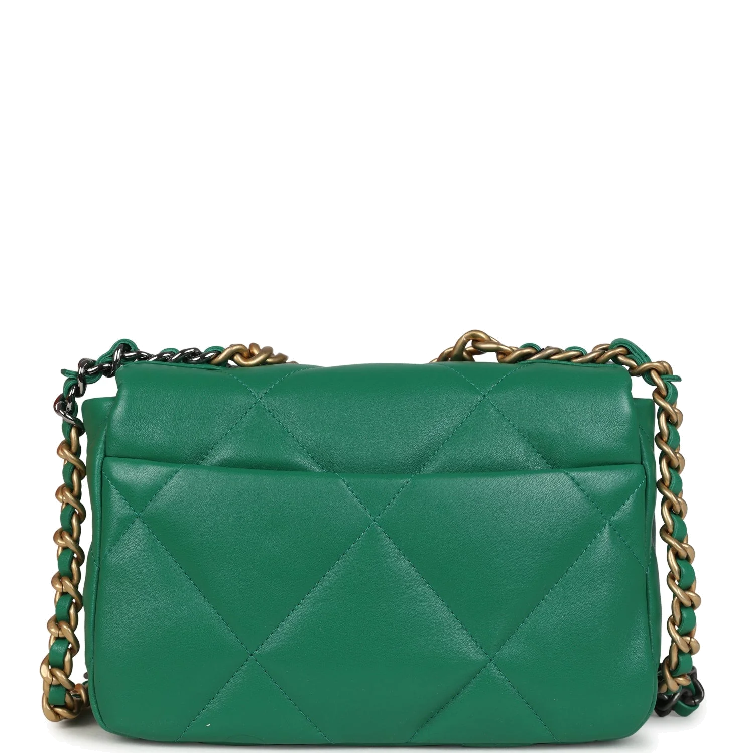 Chanel Medium 19 Flap Green Shiny Lambskin — фото 5