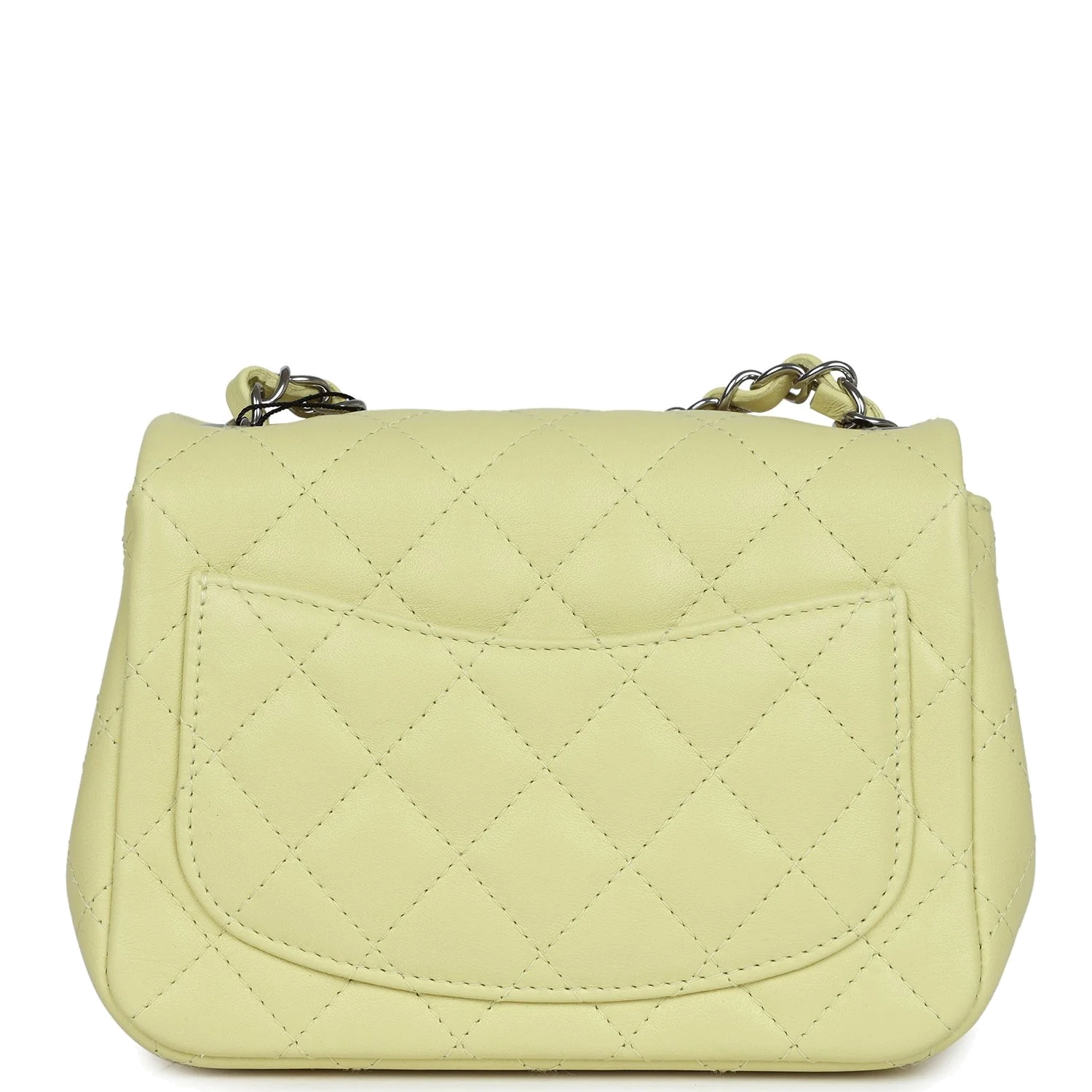 Chanel Mini Square Flap Bag Lime Lambskin — фото 5