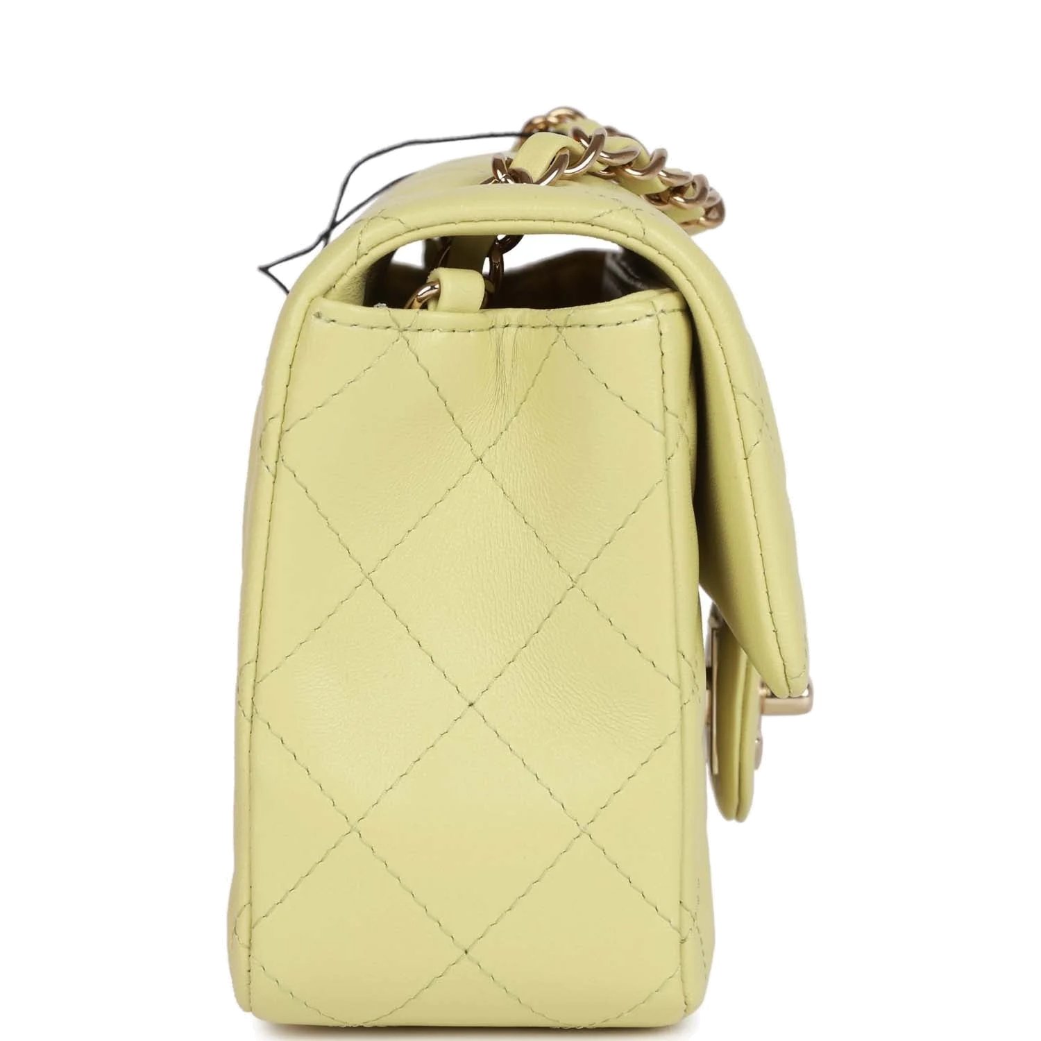 Chanel Mini Rectangular Flap Bag Light Green Lambskin — фото 4