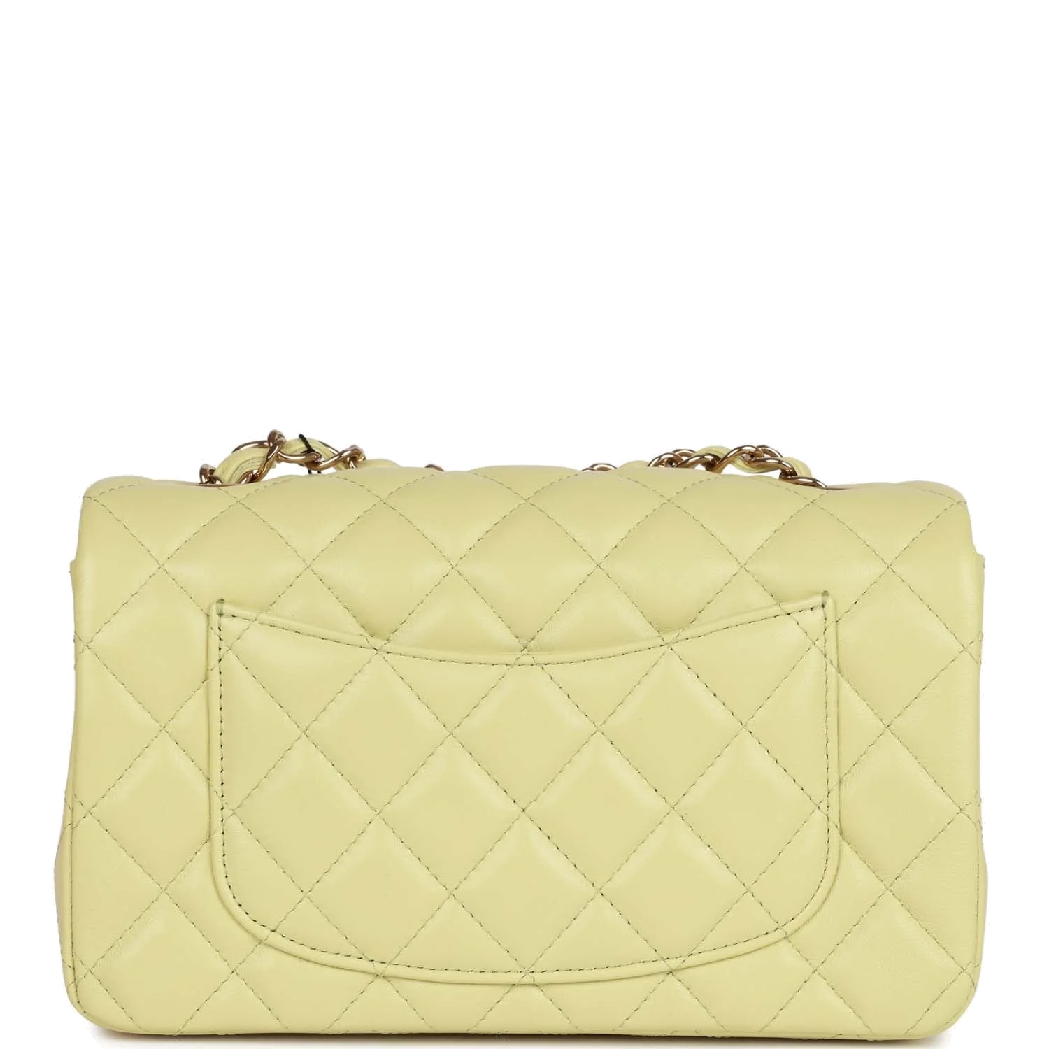 Chanel Mini Rectangular Flap Bag Light Green Lambskin — фото 5