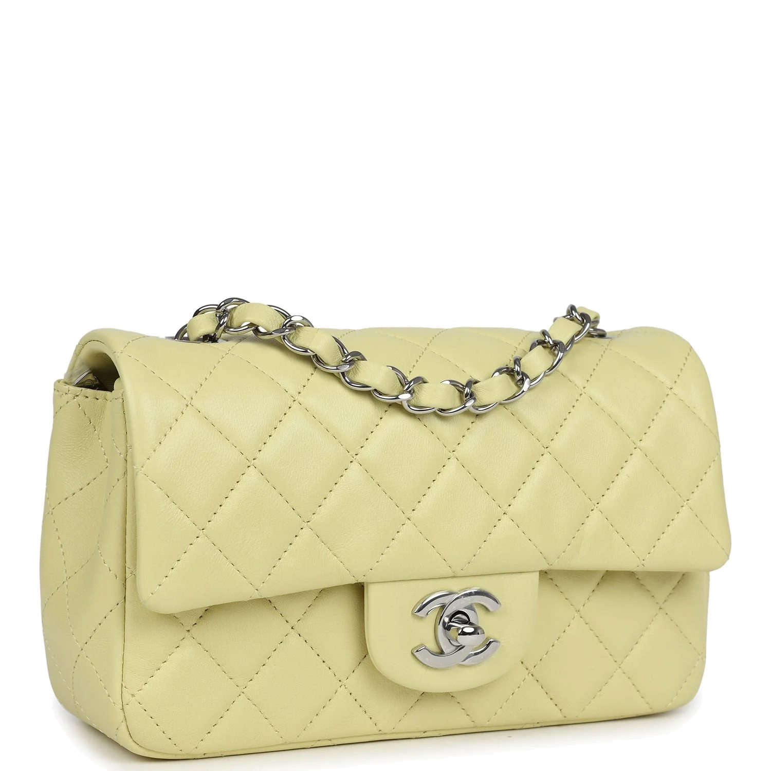 Chanel Mini Rectangular Flap Lime Lambskin — фото 3