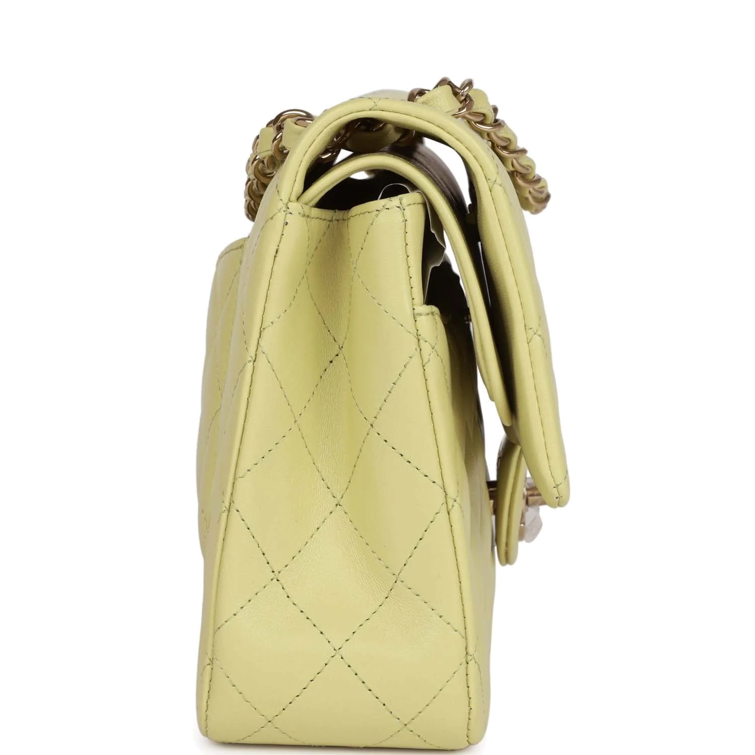 Chanel Medium Classic Double Flap Bag Light Green Lambskin — фото 4