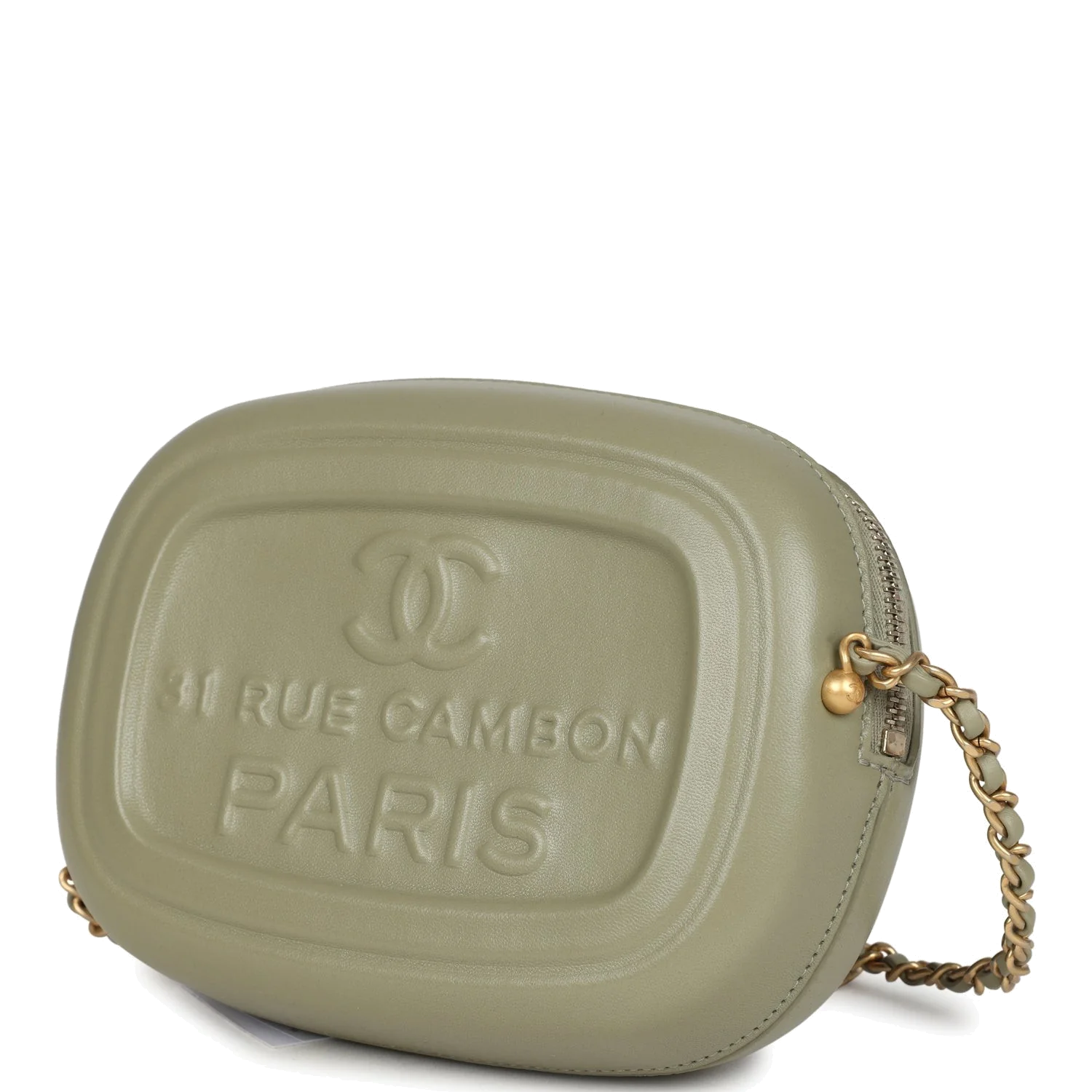 Chanel Mini "Savon De Marseille" Camera Case Bag Khaki Shiny Lambskin — фото 6