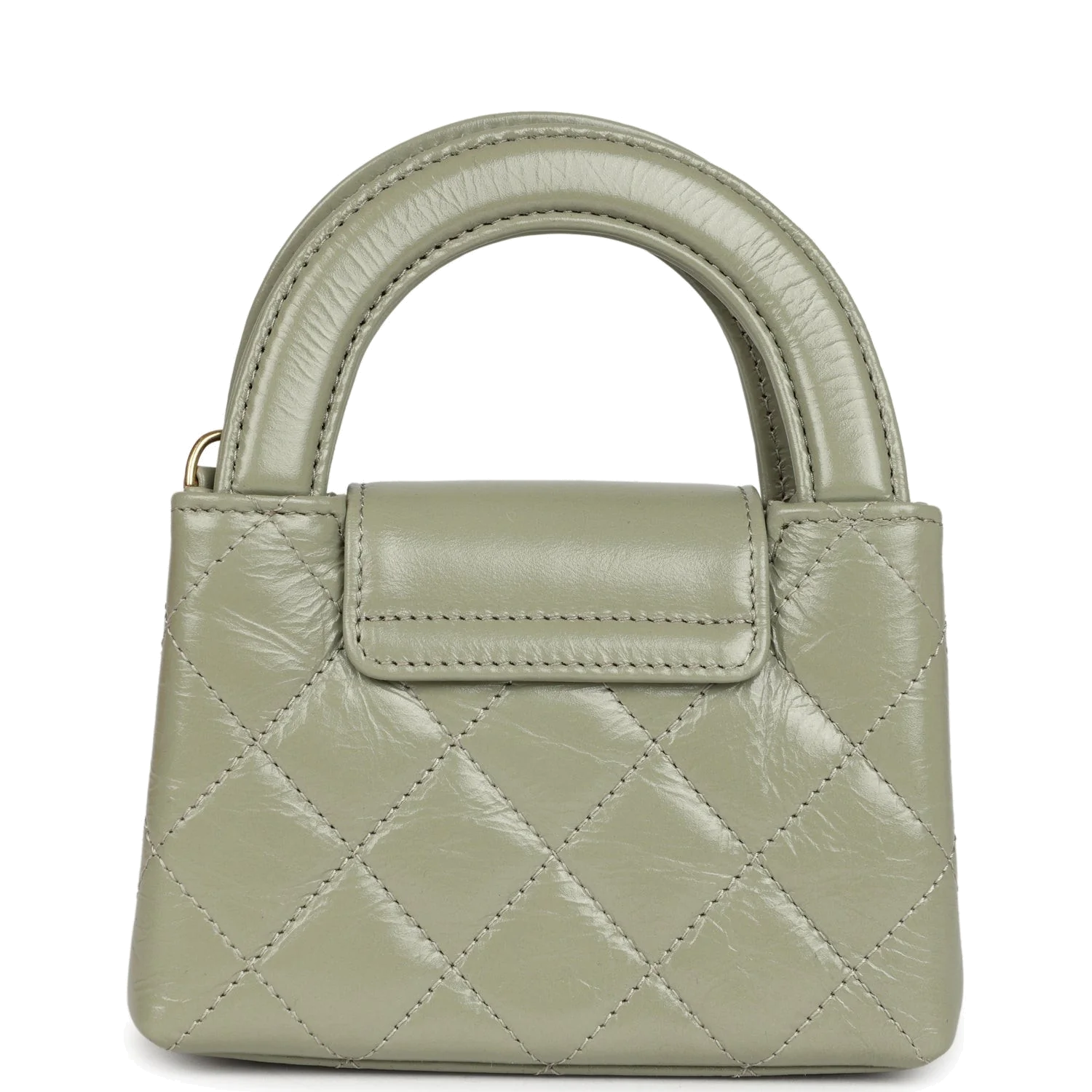 Chanel Nano Kelly Shopper Khaki Shiny Aged Calfskin — фото 5