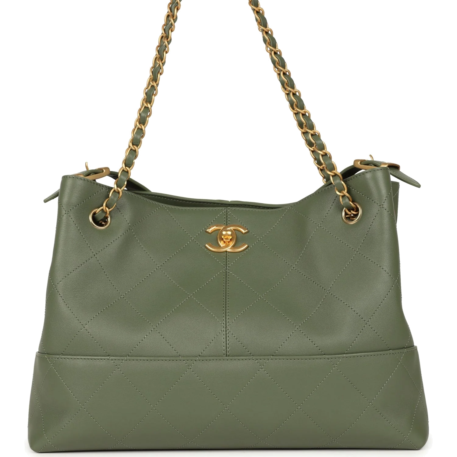 Chanel Small Coco Hobo Bag Khaki Calfskin — фото 2
