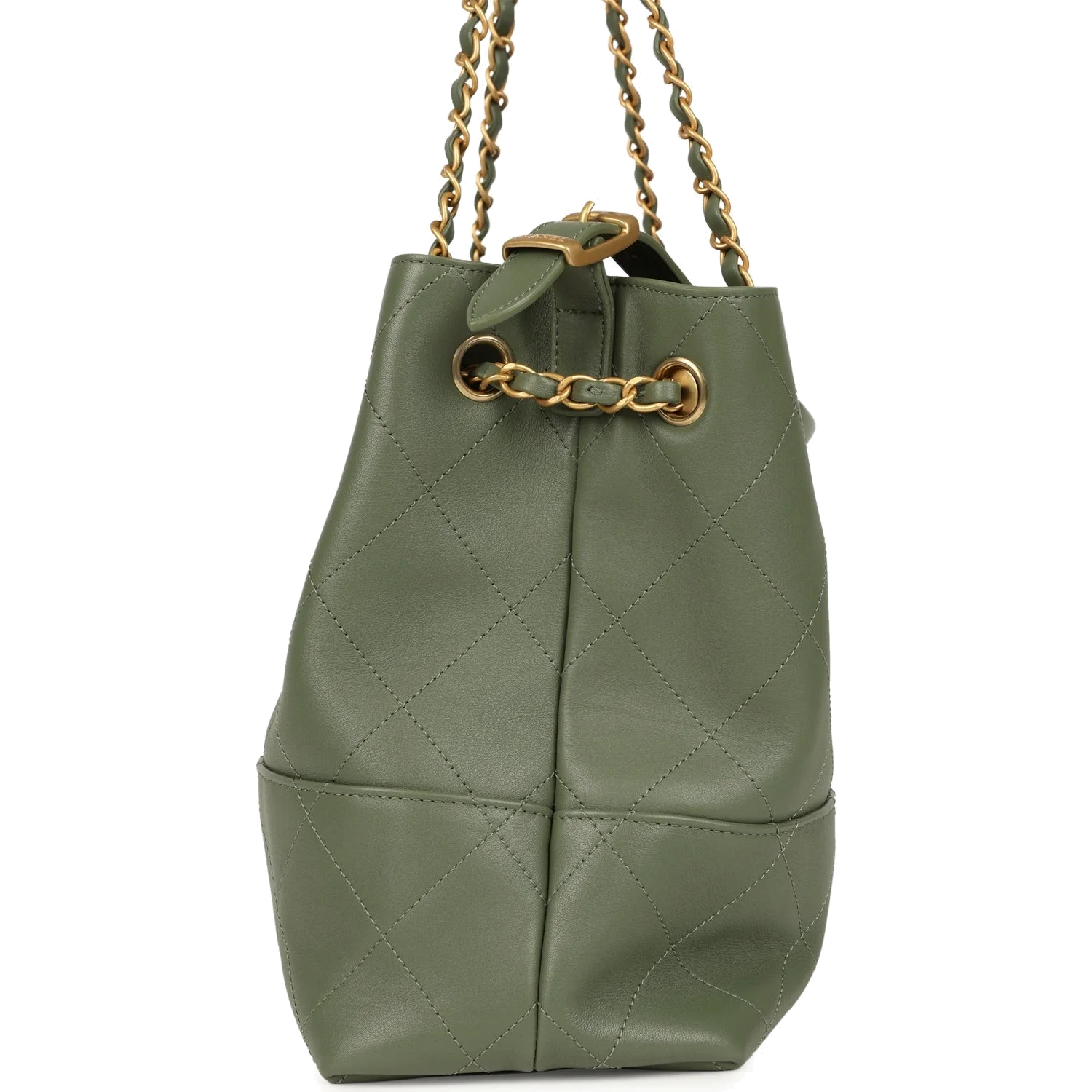 Chanel Small Coco Hobo Bag Khaki Calfskin — фото 4