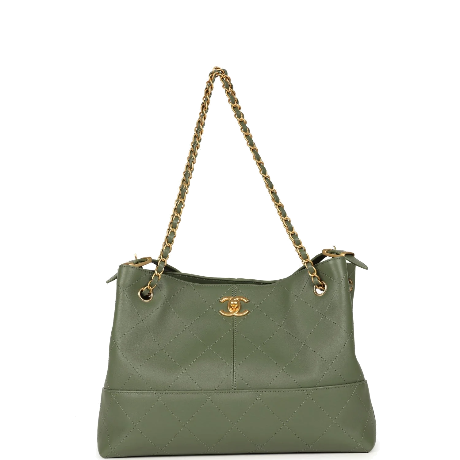 Chanel Small Coco Hobo Bag Khaki Calfskin — фото 8